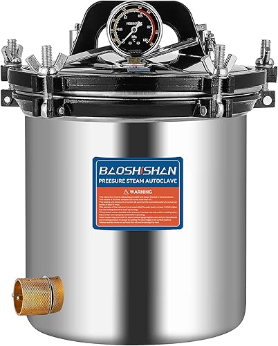 BAOSHISHAN Autoclave portátil 1KW 110V de la presión del acero inoxidable de 19 QT de la autoclave del vapor 18L