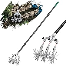 Rotary Cultivator Garden Tiller, Hand Cultivator with Detachable Thicker Tines&amp;Strong Force Handle, Cultivators for Gardening, Rotary Tiller for Soil Mixing, Prepare New Garden