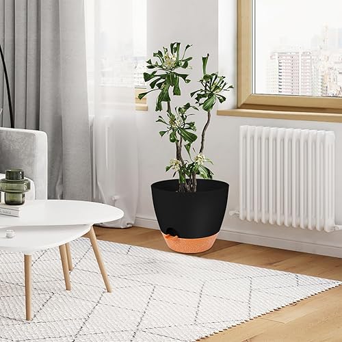 Miniatura 6 de GARDIFE Macetas de 12 pulgadas, macetas de riego automático, macetas grandes de plástico con depósito profundo y agujeros de alto drenaje para