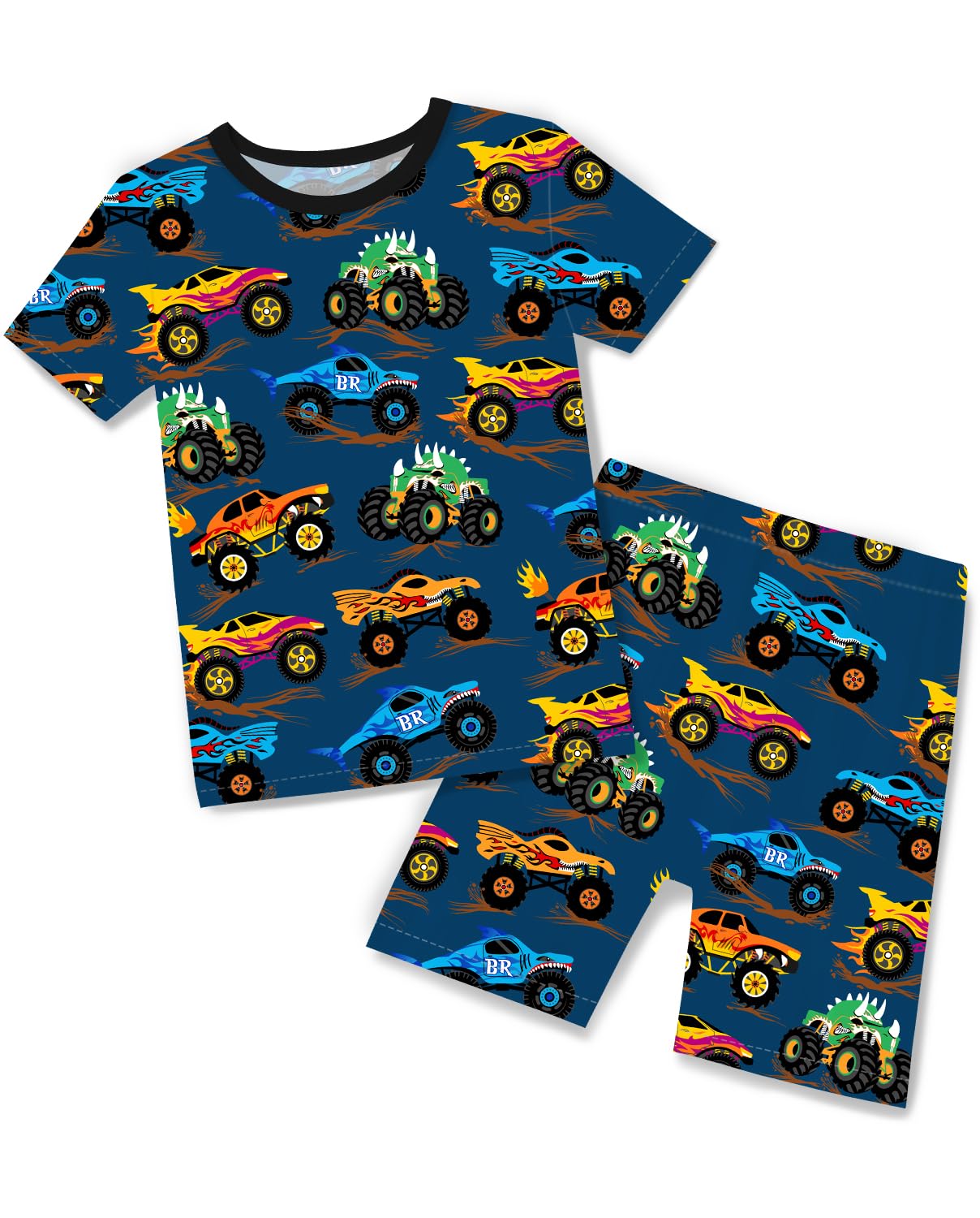babee Reshinee Bamboo Viscose Toddler Car Pajamas Boys Girls Kids Cool Short Summer 12M-8Y Snug fit Pjs Set 2pcs