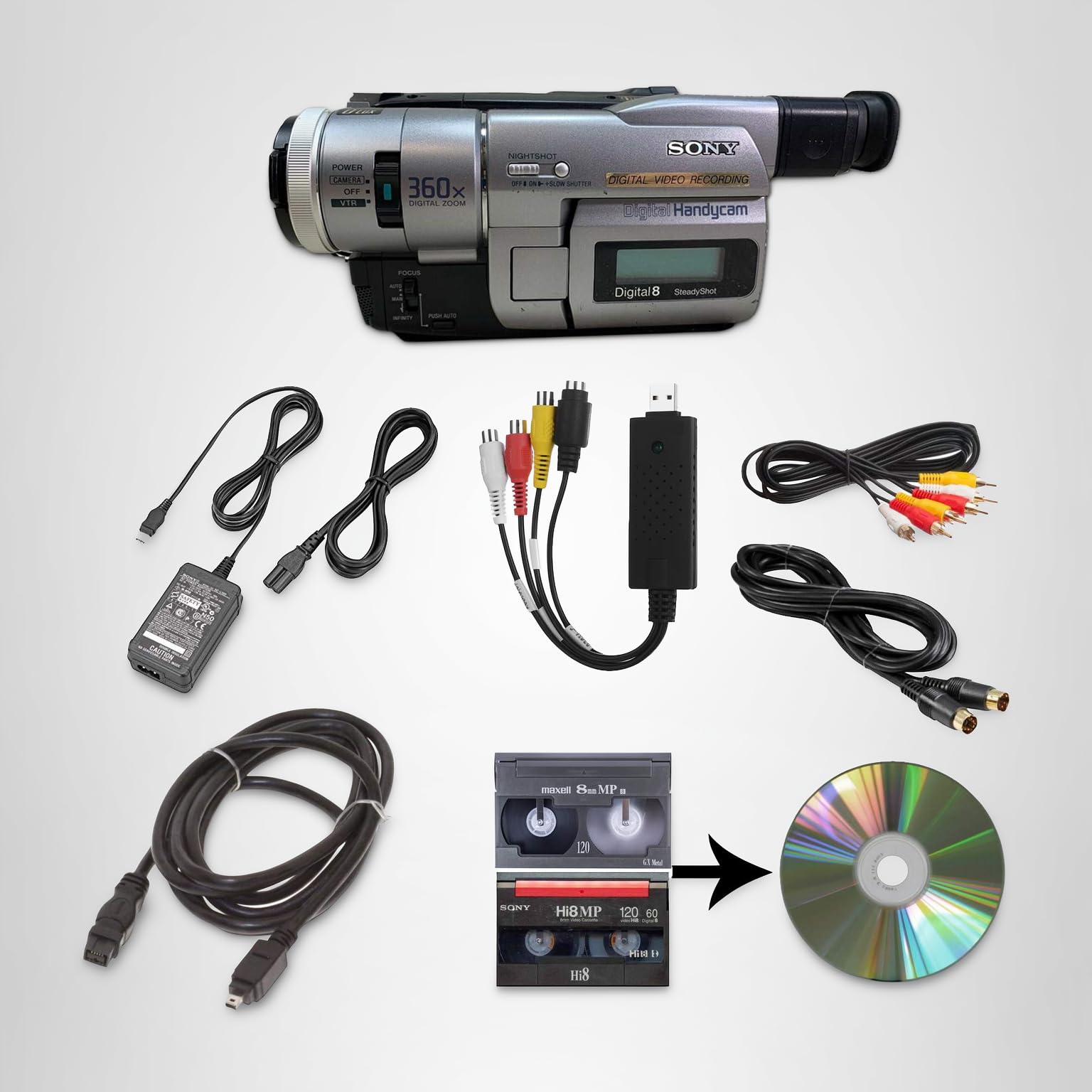 Amazon.com : Sony Camcorder for 8mm Digital8 Hi8 Tape Transfer to