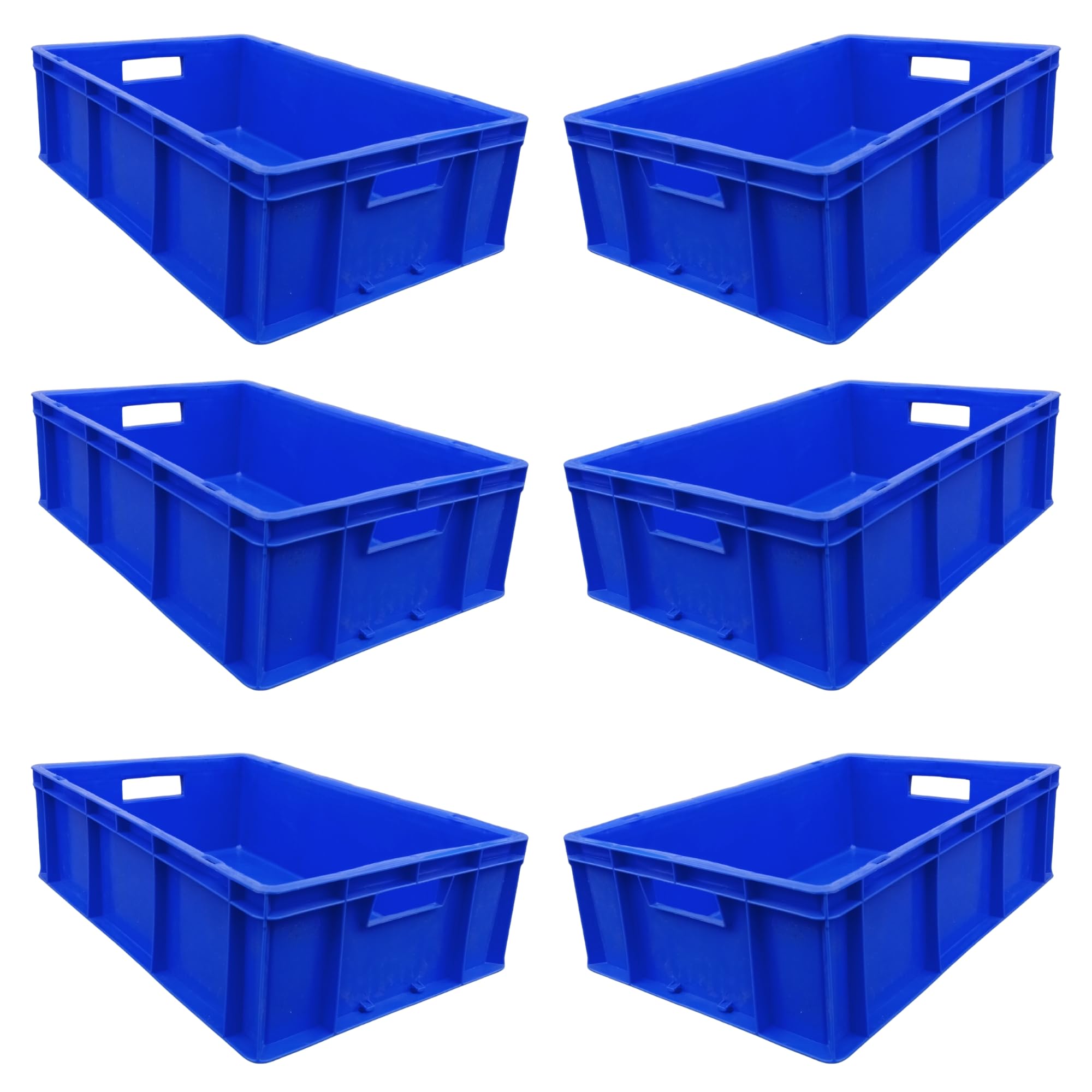 SINGHAL Plastic Crate 500x325x150 MM Blue Pack of 6, Multipurpose