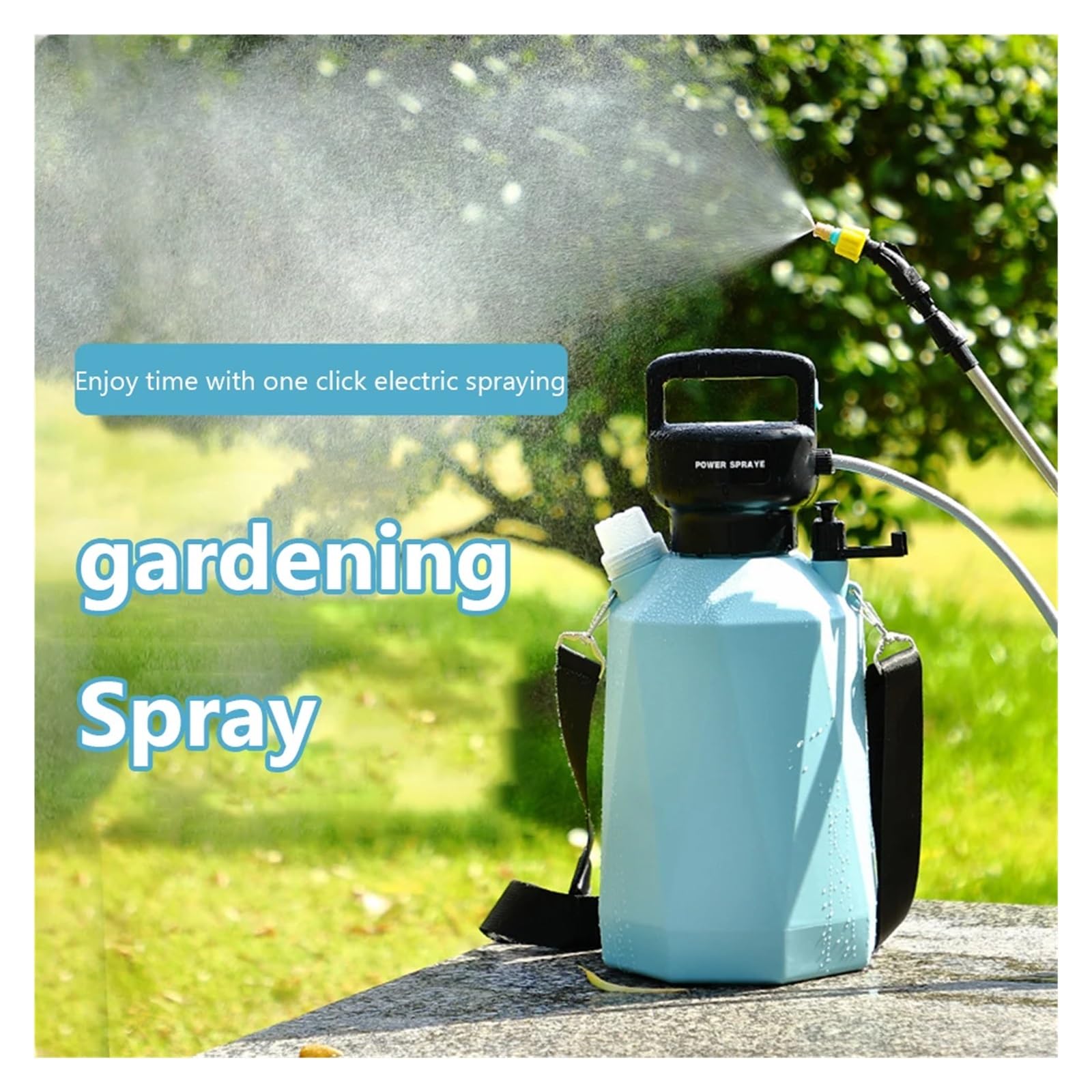 Spruzzatore elettrico, Spruzzatore elettrico for irrigazione posteriore con spruzzatore 8L/5L, strumento di for giardino agricolo ricaricabile atomizzatore ad alta pressione(5L Green C 4000mAh)