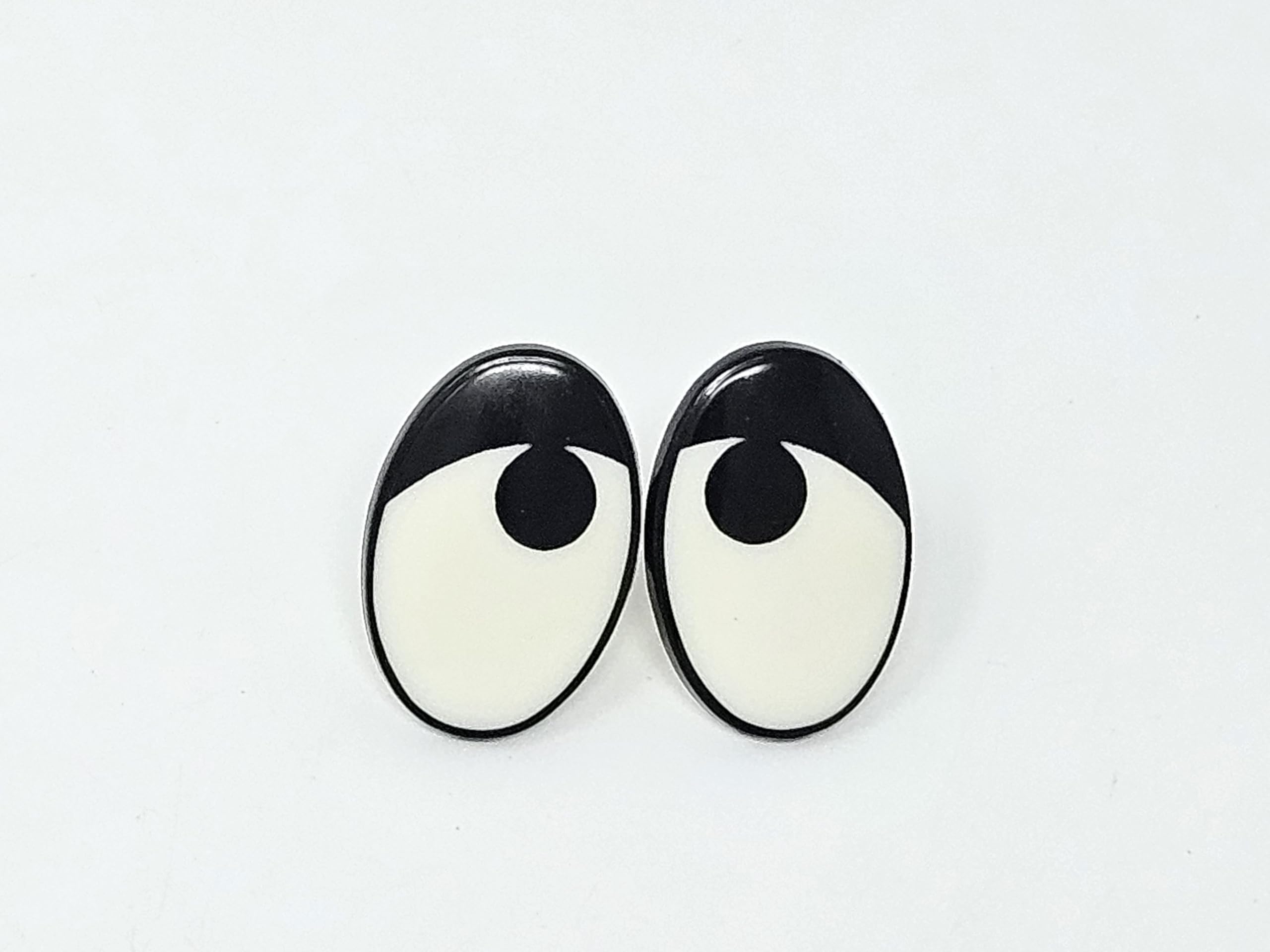 Generic Zim's 30mm Oval Black & White with Eyelid Comical Cartoon Plastic Safety Eyes for Craft Amigurumi Dolls, Toys or Puppets (Bulk Pack of 144), AP30-316-Bulk
