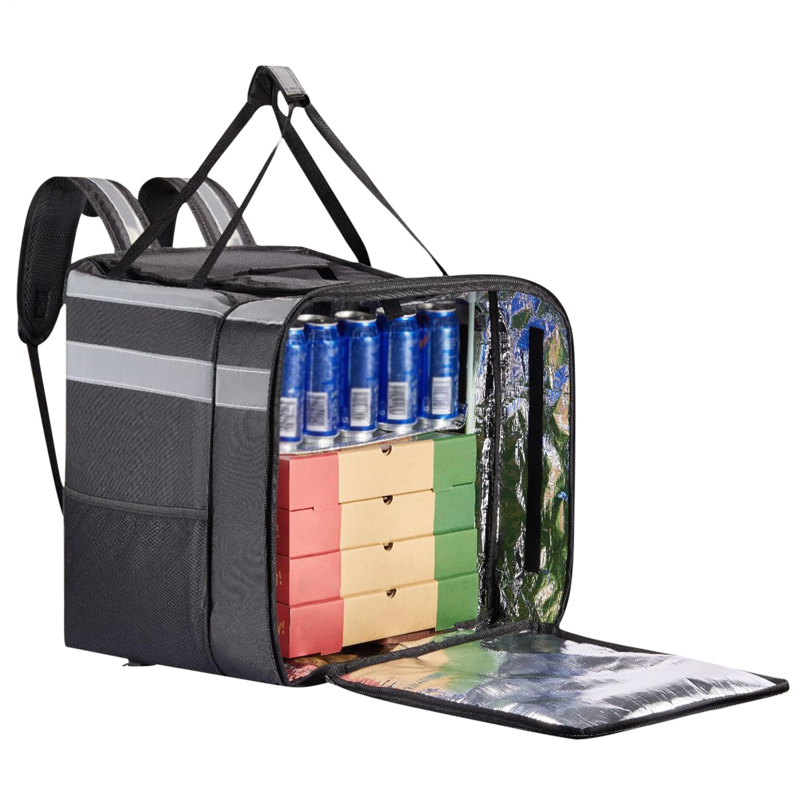 Pizza Delivery Bag, Pizza Carrier Mochila para Llevar expandible para la | Almacenamiento de aislamiento de comestibles térmicos, transportista de alimentos de servicio pesado para
