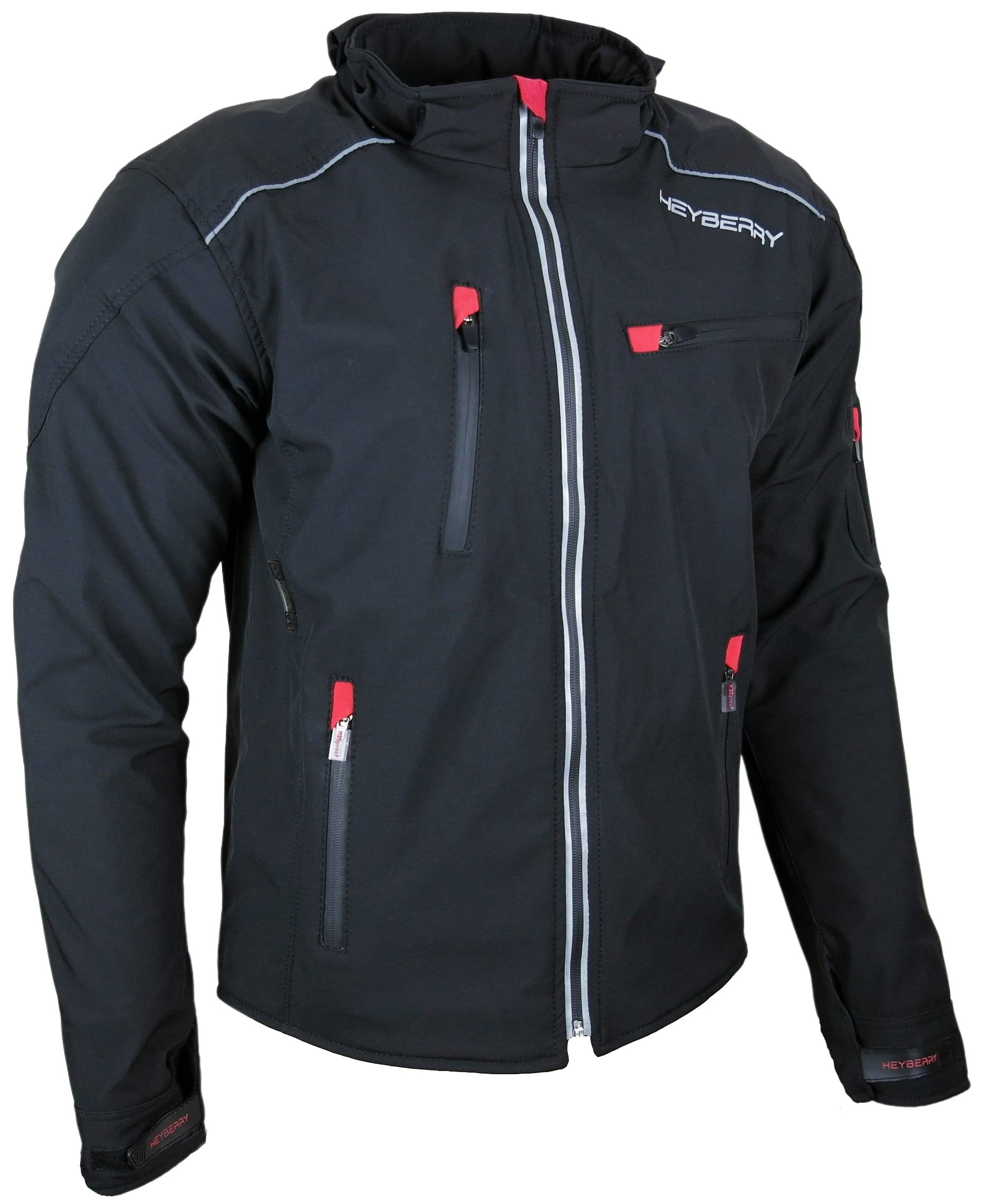 HEYBERRY Soft Shell Motorradjacke Textil Rot Grau Neon Orange Schwarz M bis 7XL