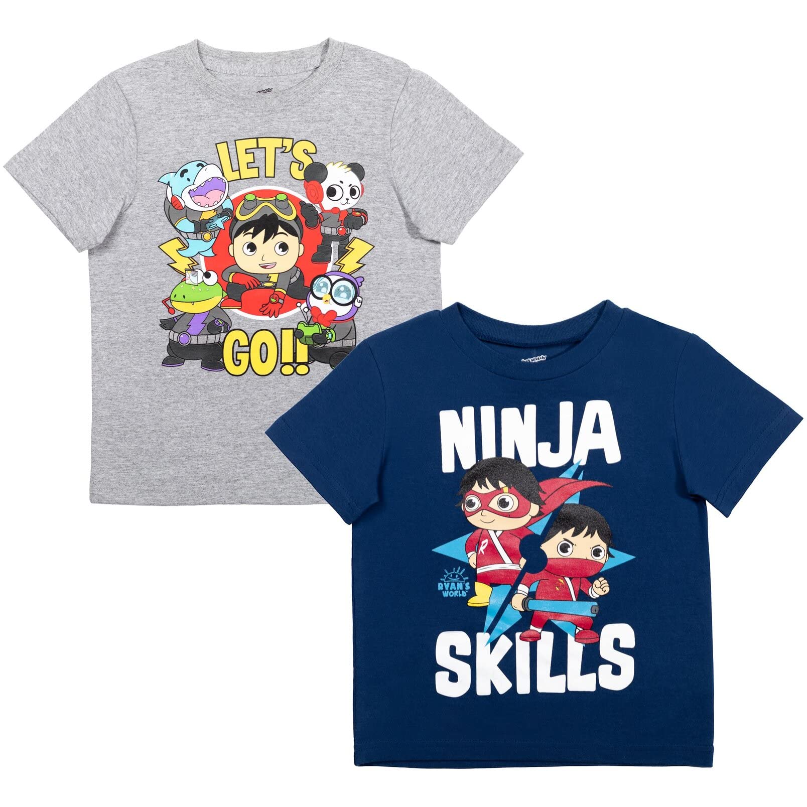 RYAN'S WORLD Red Titan Combo Panda 2 Pack T-Shirts Toddler to Big Kid