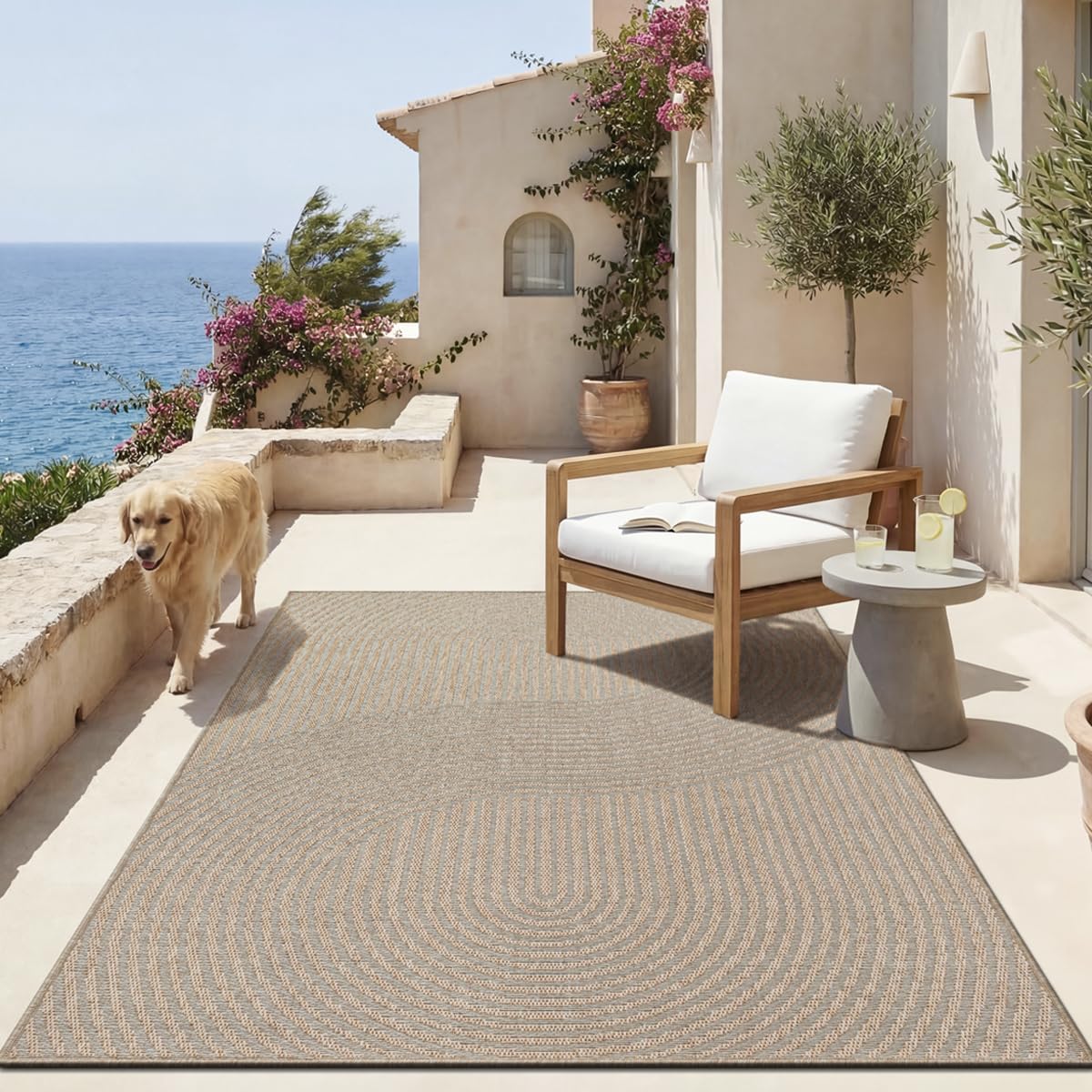 the carpet Mistra – durable and modern rug, robust and easy to maintain, suitable for indoor and outdoor use, living room, ideal for kitchen, hallway and conservatory, Beige, 80 x 200 cm cm — image 1