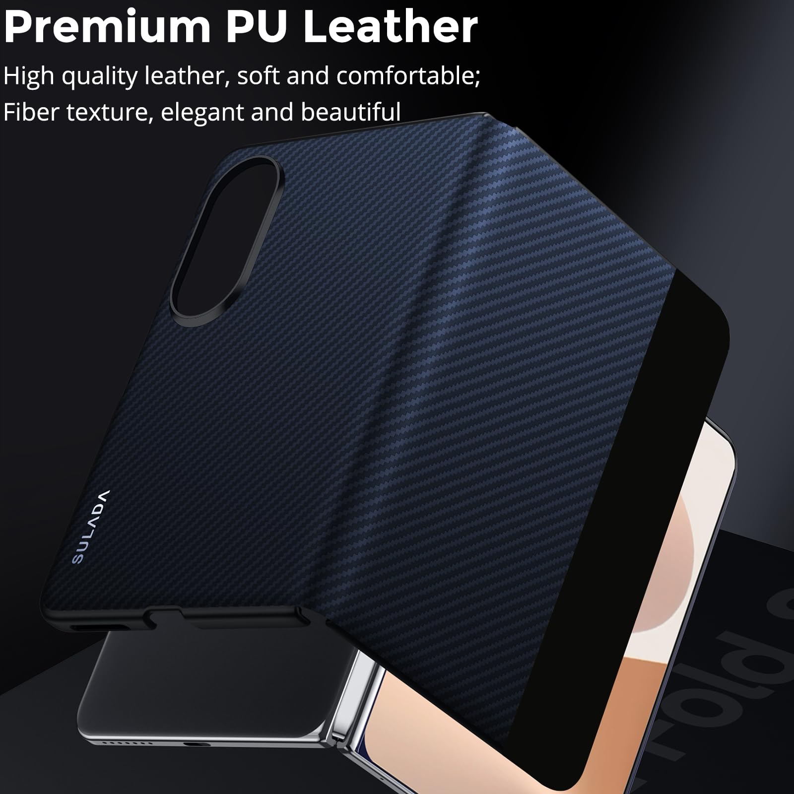 Custodia a libro per Samsung Galaxy Z Fold 8 (larga), con anello magnetico nascosto, [compatibile Magsafe] con slot per carte di credito integrato, chiusura magnetica, custodia a libro in pelle