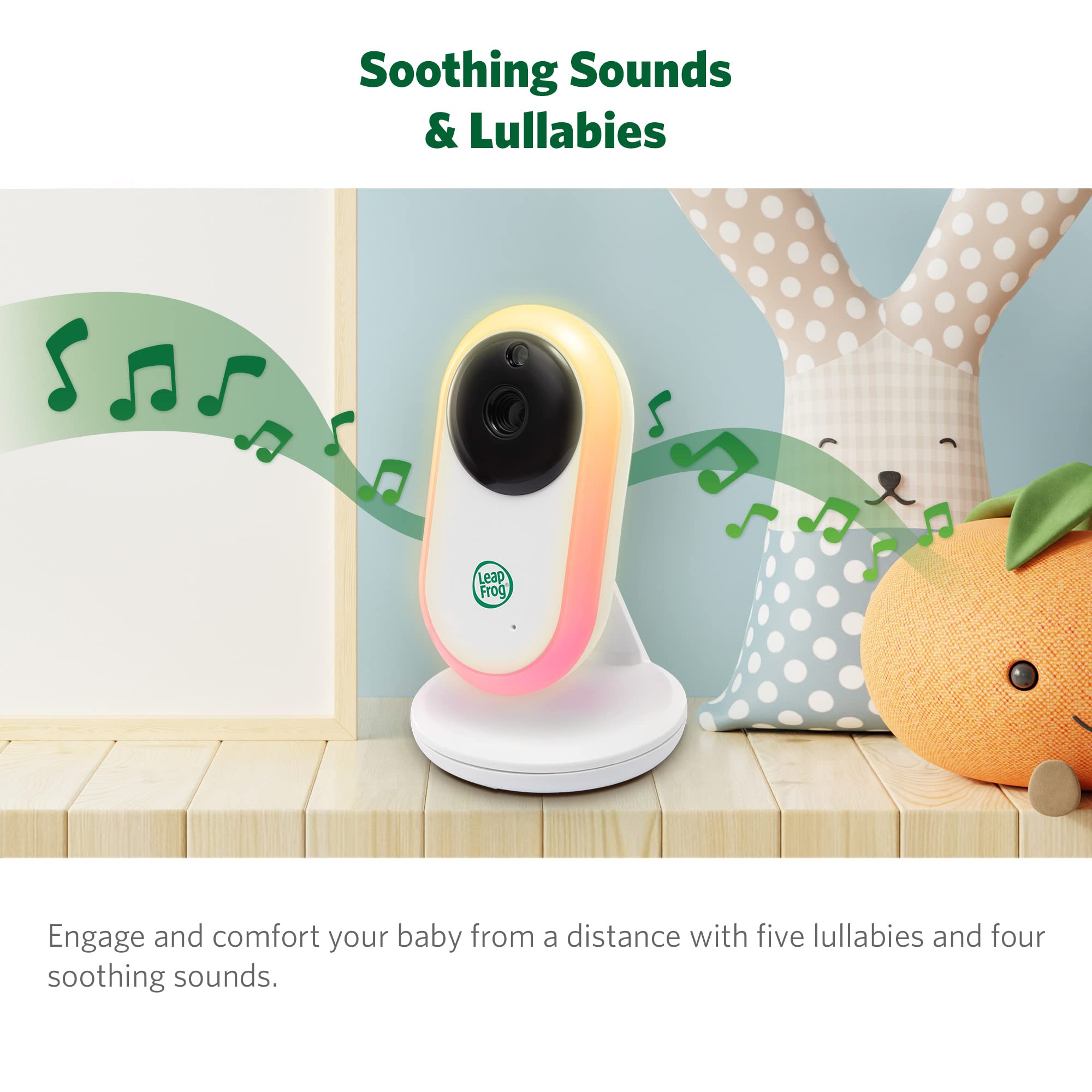 LeapFrog LF2415 Baby Monitor with 5 IPS LCD Screen, Up to 17-Hr Video Streaming, 1000ft Long Range, NightVision, Soothing Lullabies, NightLight, 2-Way Audio Talk, TemperatureSensor,SecureTransmission