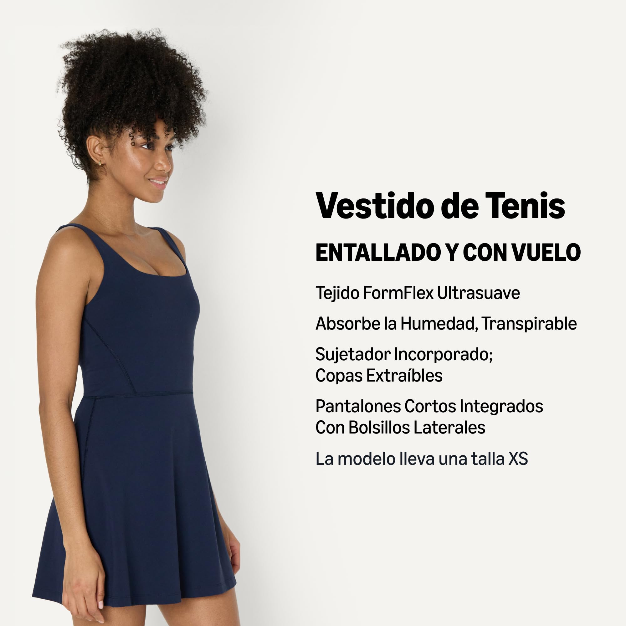Amazon Essentials Vestido de Tenis Deportivo FormFlex, Largo y Suave Mujer