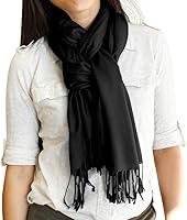 Vista 2 de GEARONIC TM bufanda de invierno de tela suave, de moda, en colores lisos, para mujer.