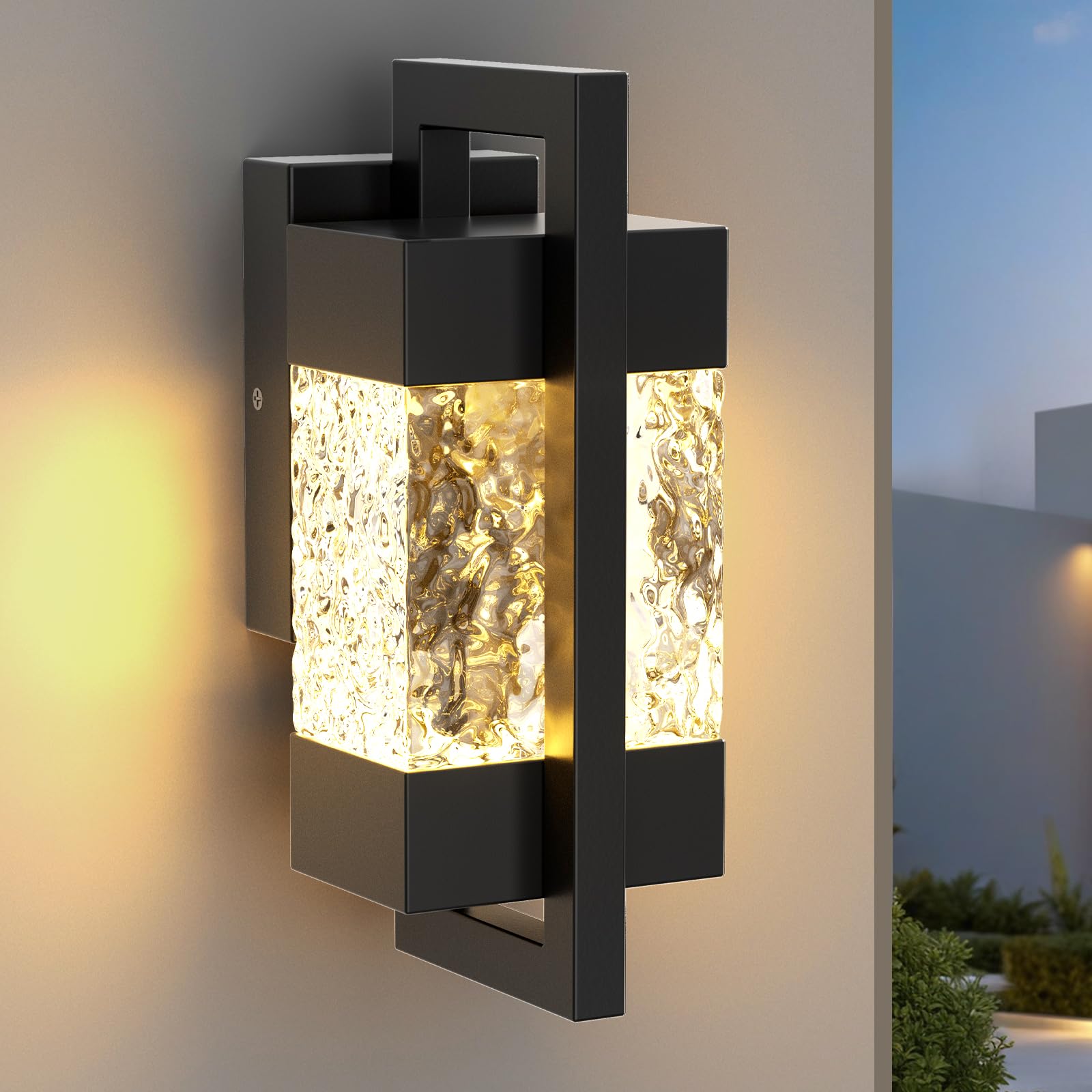 sinear 5000LM LED Outdoor Wall Light, 3000K Porch Lights Outdoor with IP66 Waterproof for Outdoor Decor, Matte Black Outside Wall Mount Lights for