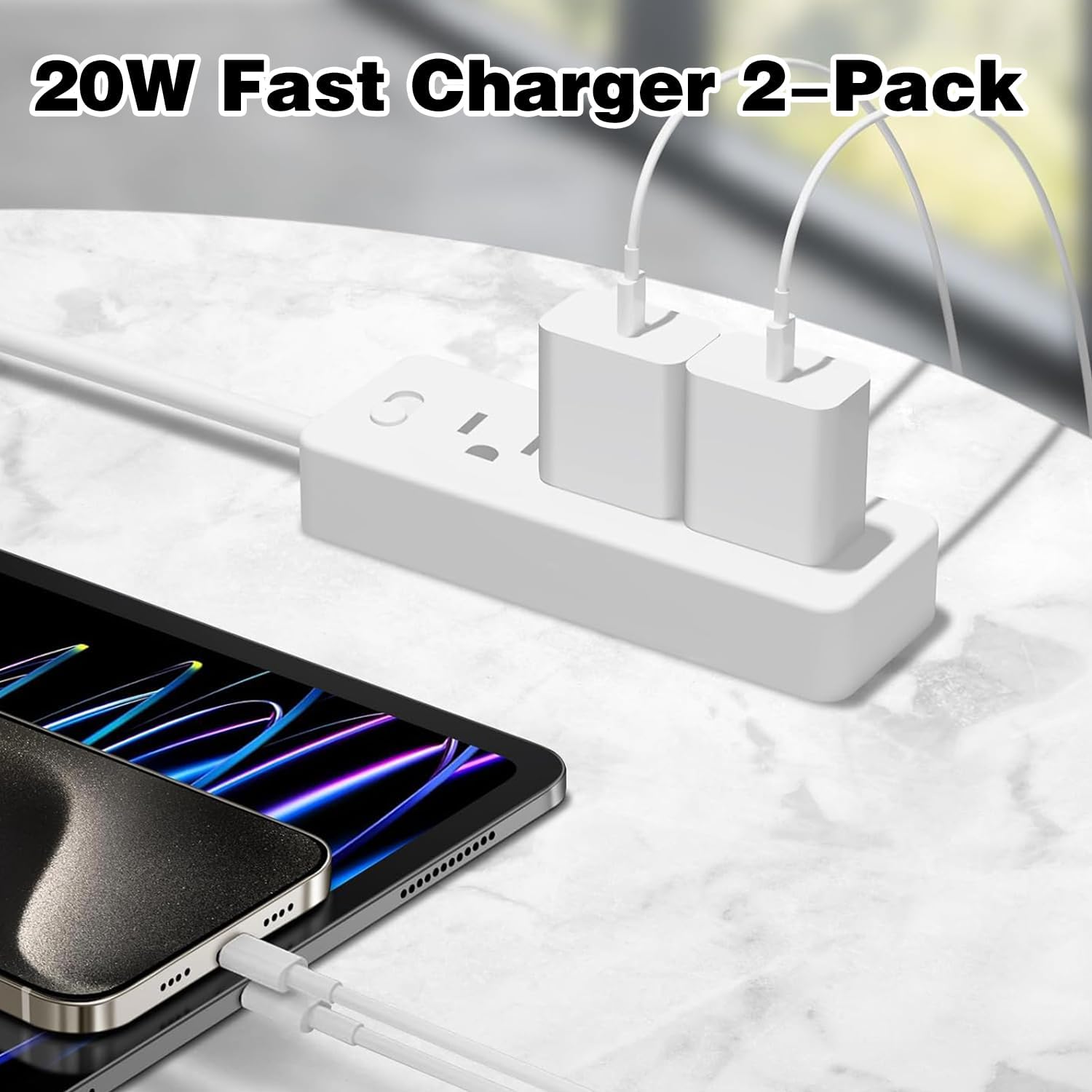 Phone Charger USB c Power Block Type C to C Cable for iPhone Charger Fast Charging Cord 6 ft Long 20W Cargador Tipo c Compatible Apple iPhone 17 Pro Max 17 Air 17E 16 Pro 16E 15 Plus iPad mini 2-Pack image 2