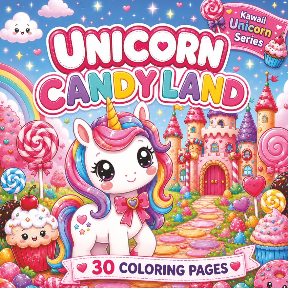 Unicorn Candy Land: Cute & Cozy Unicorn Coloring Book for Kids and Teens | Bold & Easy Magical Fantasy Pages for Relaxation and Fun (Kawaii Unicorn)