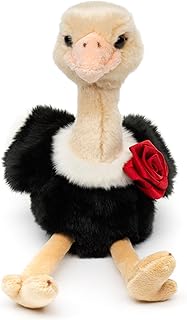 Uni-Toys - Flower Bouquet - Bird Bouquet with Red Rose - 28 cm (Height) - Plush Toy, Cuddly Toy