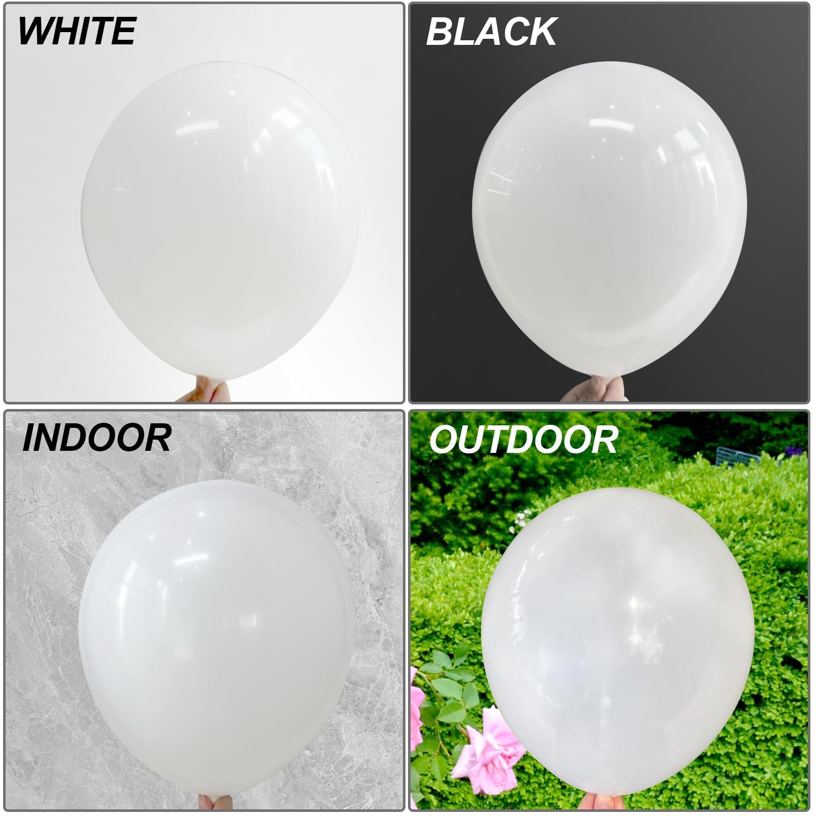 100 piezas Globos Blancos,12 Pulgadas Globos Cumpleaños Blanco,Globo de Látex para Bodas Cumpleaños Fiestas Baby Shower Graduación — view 4