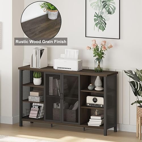 Miniatura 6 de FATORRI Gabinete de bar de vinos para licor y vasos, gabinete de barra de café industrial, aparador de granja y gabinetes de buffet con