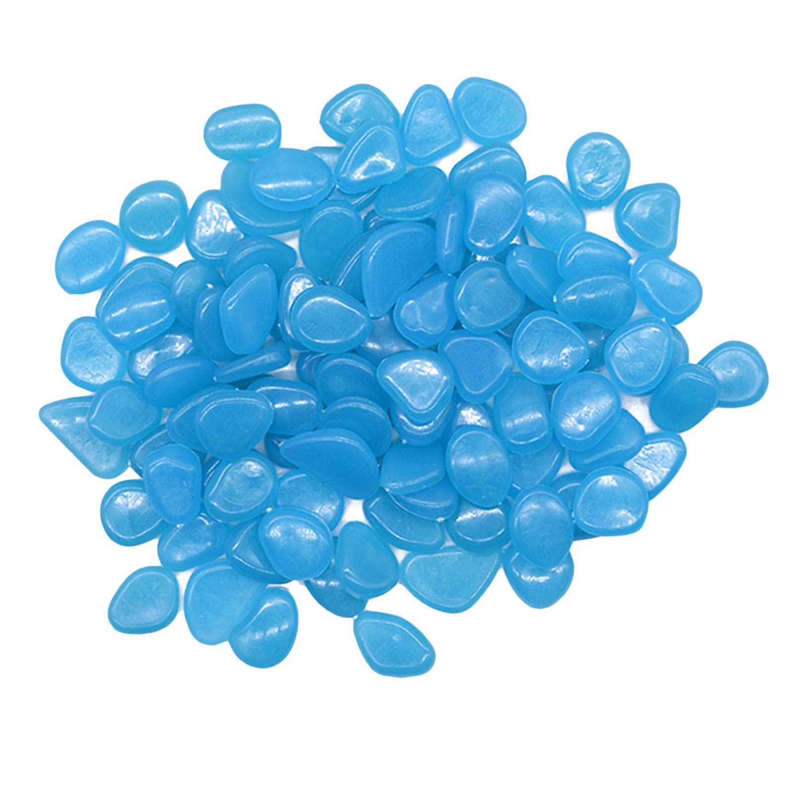 ATORSE® Luminous Pebbles Glow Stones Rocks for Walkways Decor Blue 50Pcs-image-36