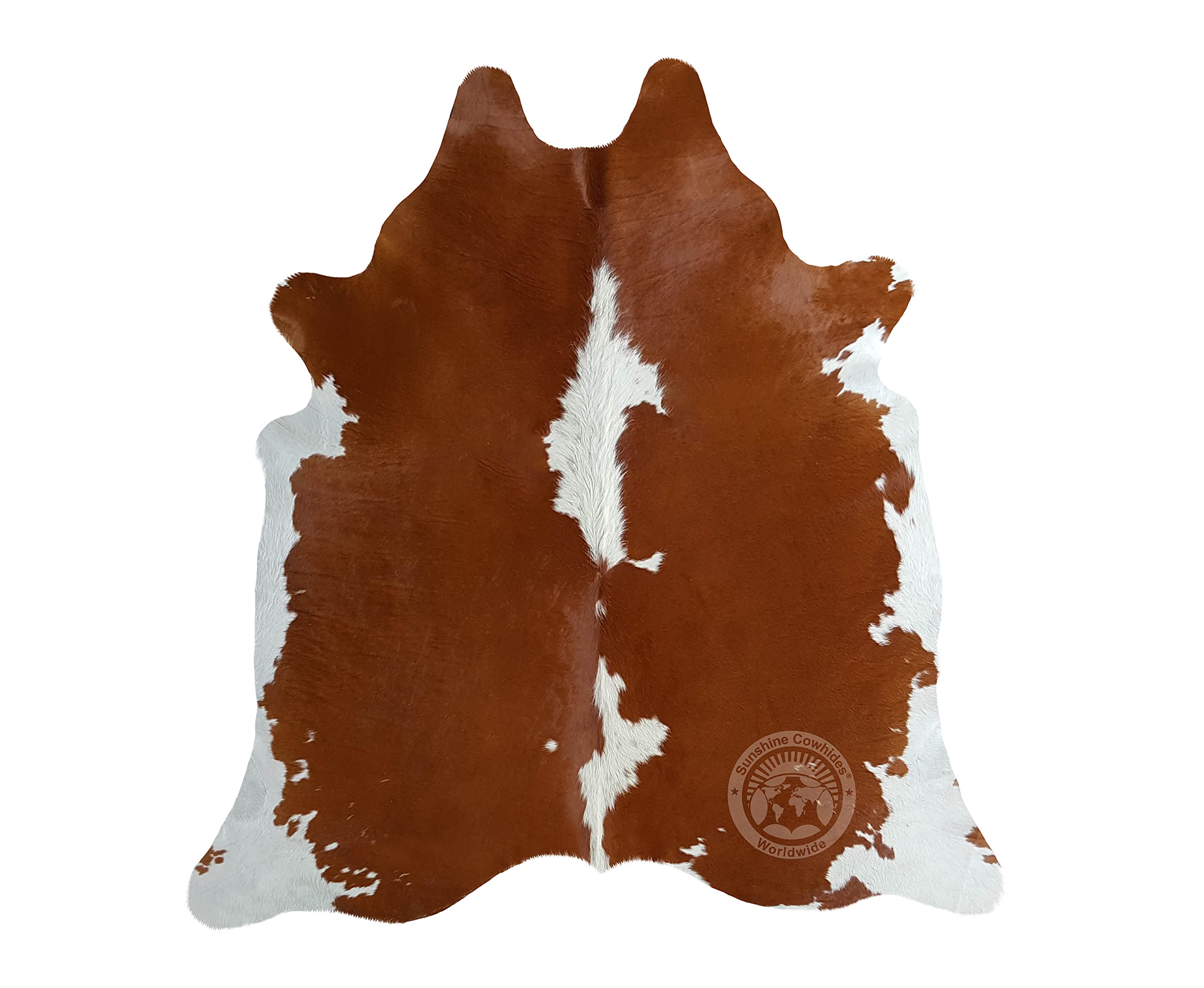 Sunshine Cowhides Genuine Brown and White Rug XL 6 x 7-8 ft. 180 x 240 cm