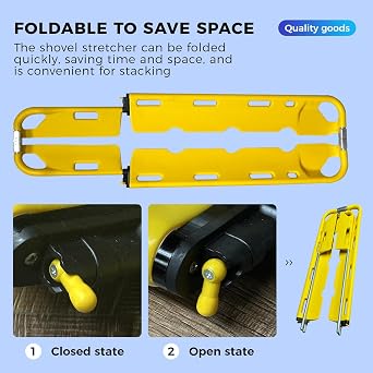 Portable Folding Stretcher, Medical Emergency Stretcher, Scoop Stretcher with Straps, Load Capacity 400lbs, for Patient Transfer, First Aid, Hospital, Ambulance, Rescue