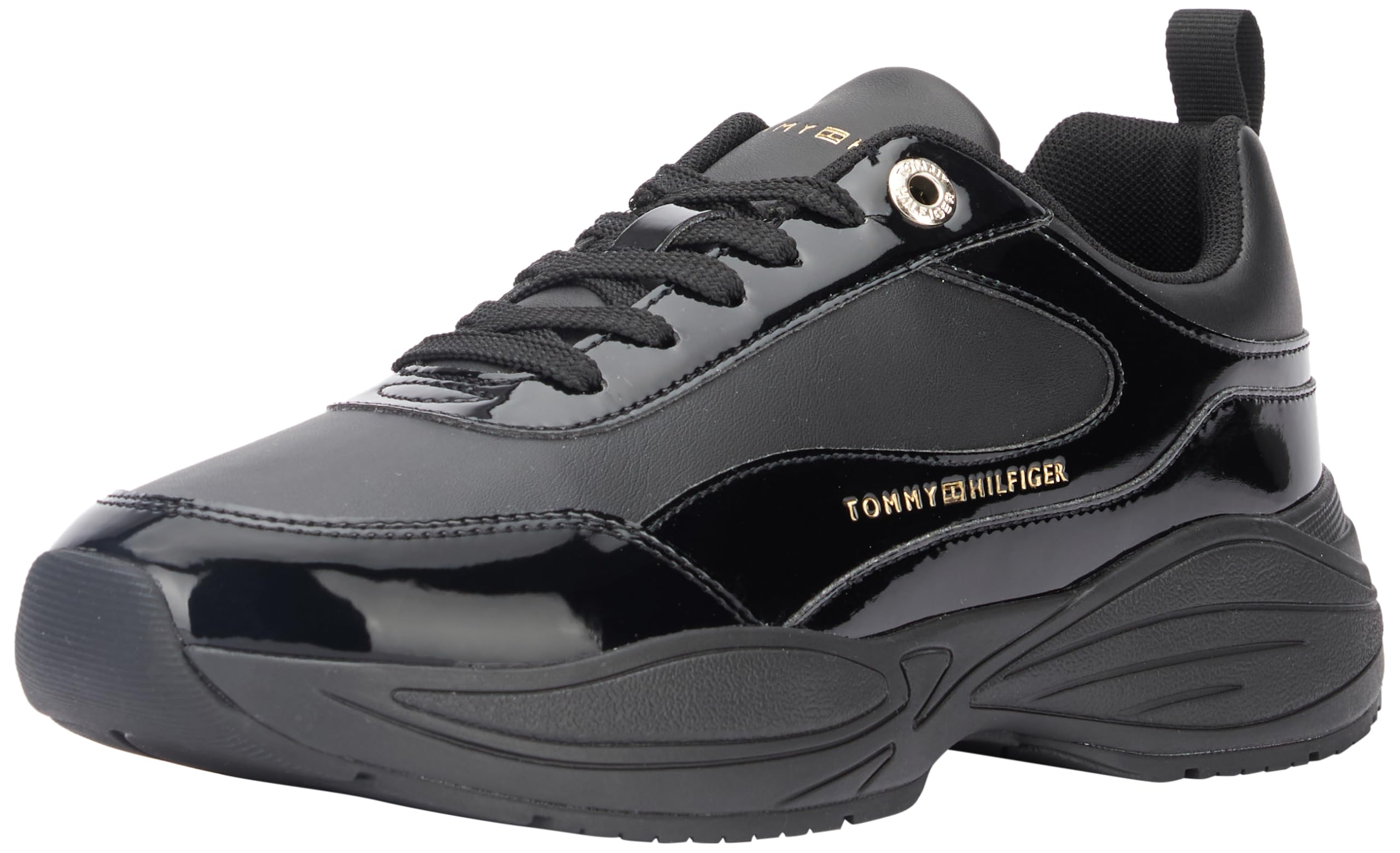 Tommy Hilfiger Womens Chunky Runner Patent Fw0fw07867, Zapatilla de Running Mujer