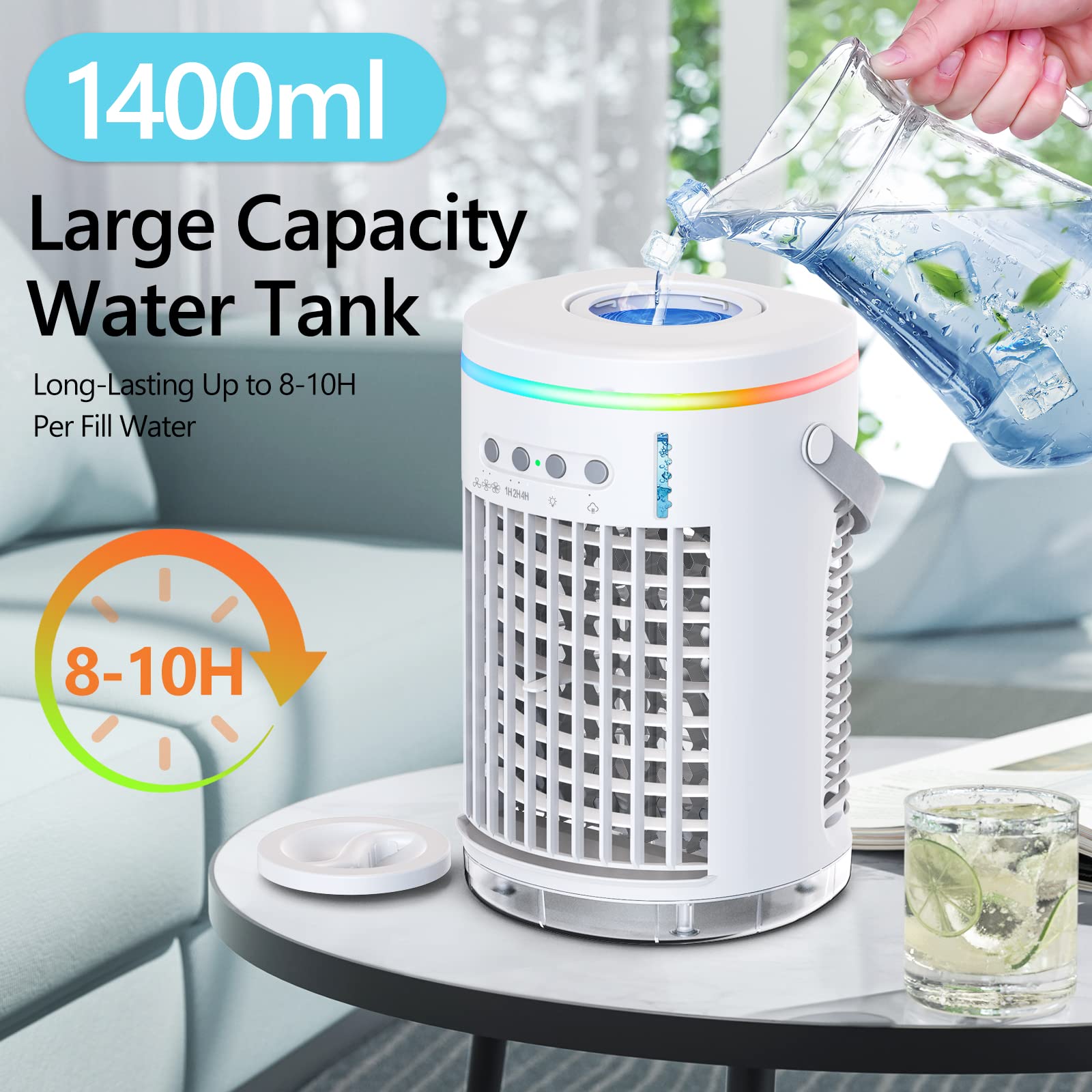 Buy Portable Air Conditioner Fan,Mollget 1400ml Effective Evaporative
