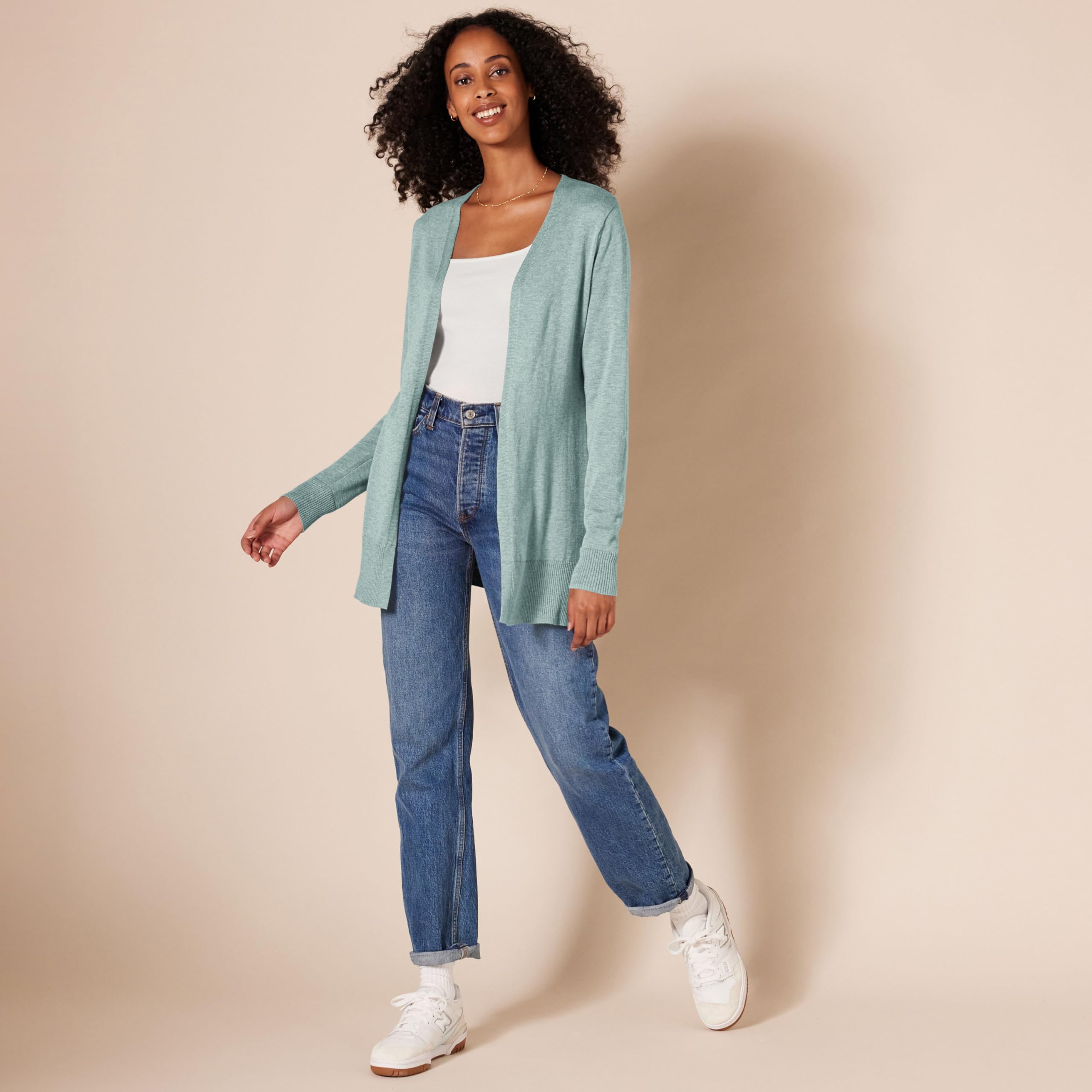 Amazon Essentials Cardigan Leggero Aperto sul Davanti (Disponibile in Taglie Forti) Donna