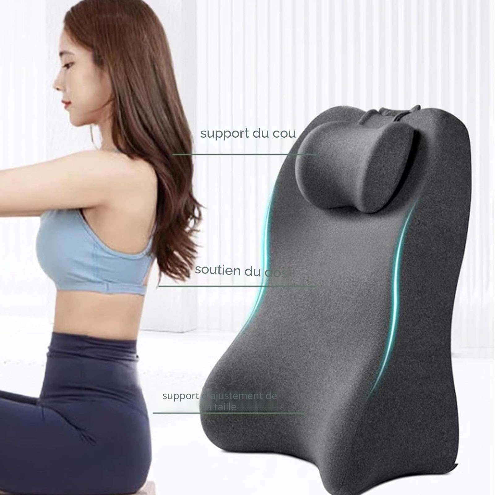Coussin sexuel pour couples - Coussin cale doux - Avec fonction de soutien - En mousse à mémoire de forme - Coussin lombaire - Soutien ergonomique de la posture pour la colonne vertébrale - Position