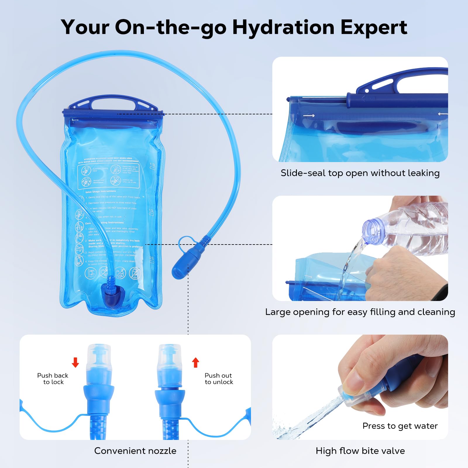 Zaino Da Corsa MoKo Con Vescica Acqua 1,5L - Leggero E Traspirante, Per Running, Ciclismo, Escursionismo - Foto 4