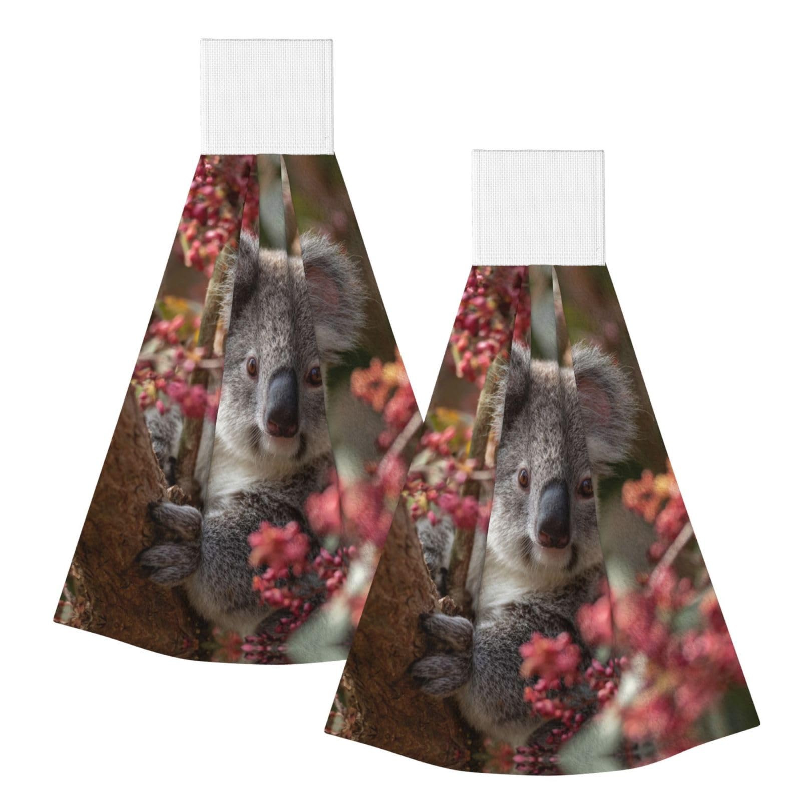 JUANYQME Koala Printing Hanging Coral Fleece Towel Super Absorbent Soft Towel, Fluffy And Light Quick-Drying Noodles.