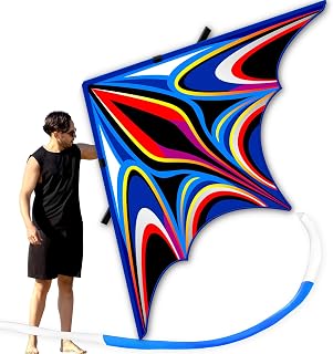 SGftre Large Delta Kite for Kids & Adults - Easy Fly Beginner Kite 104x59 Inches for Beach Park Fun