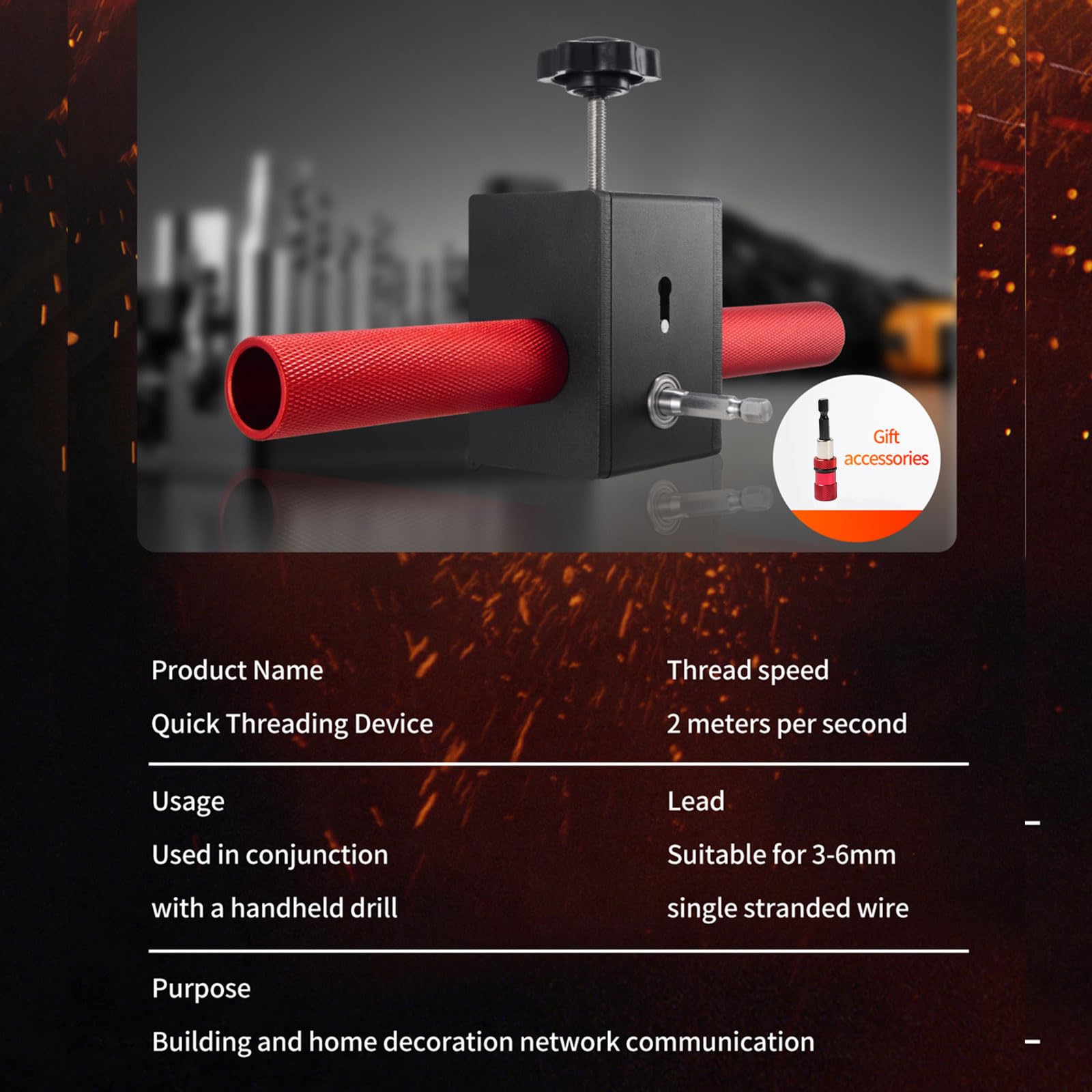 Dispositivo automático de enhebrado de tubos de cable, máquina pelacables magnética, extractor de cables eléctrico hidroeléctrico, herramientas de pelado portátiles para electricistas, ingenieros