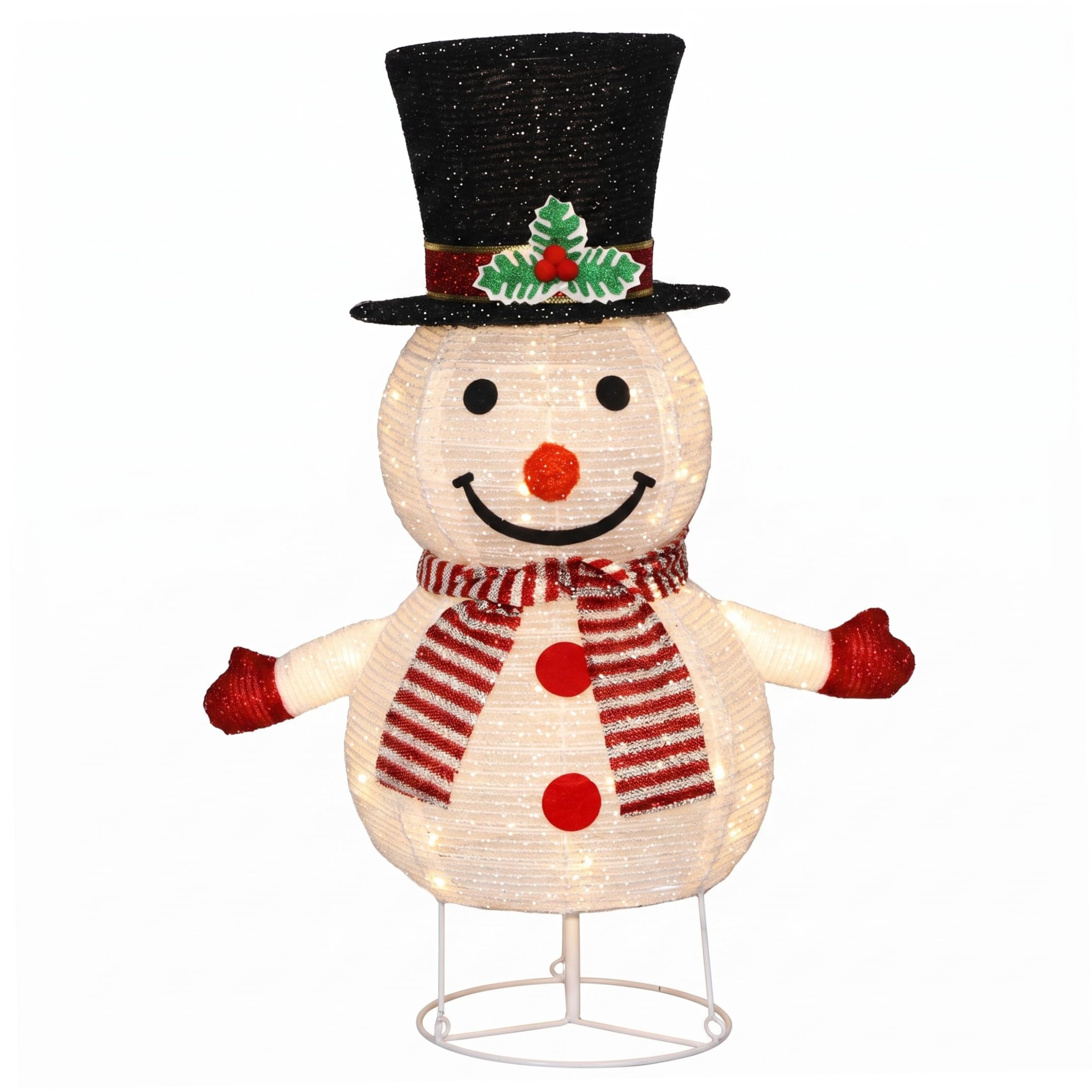 Decoraciones de muñeco de Nieve para Exteriores, muñeco de Nieve retráctil con luz Blanca