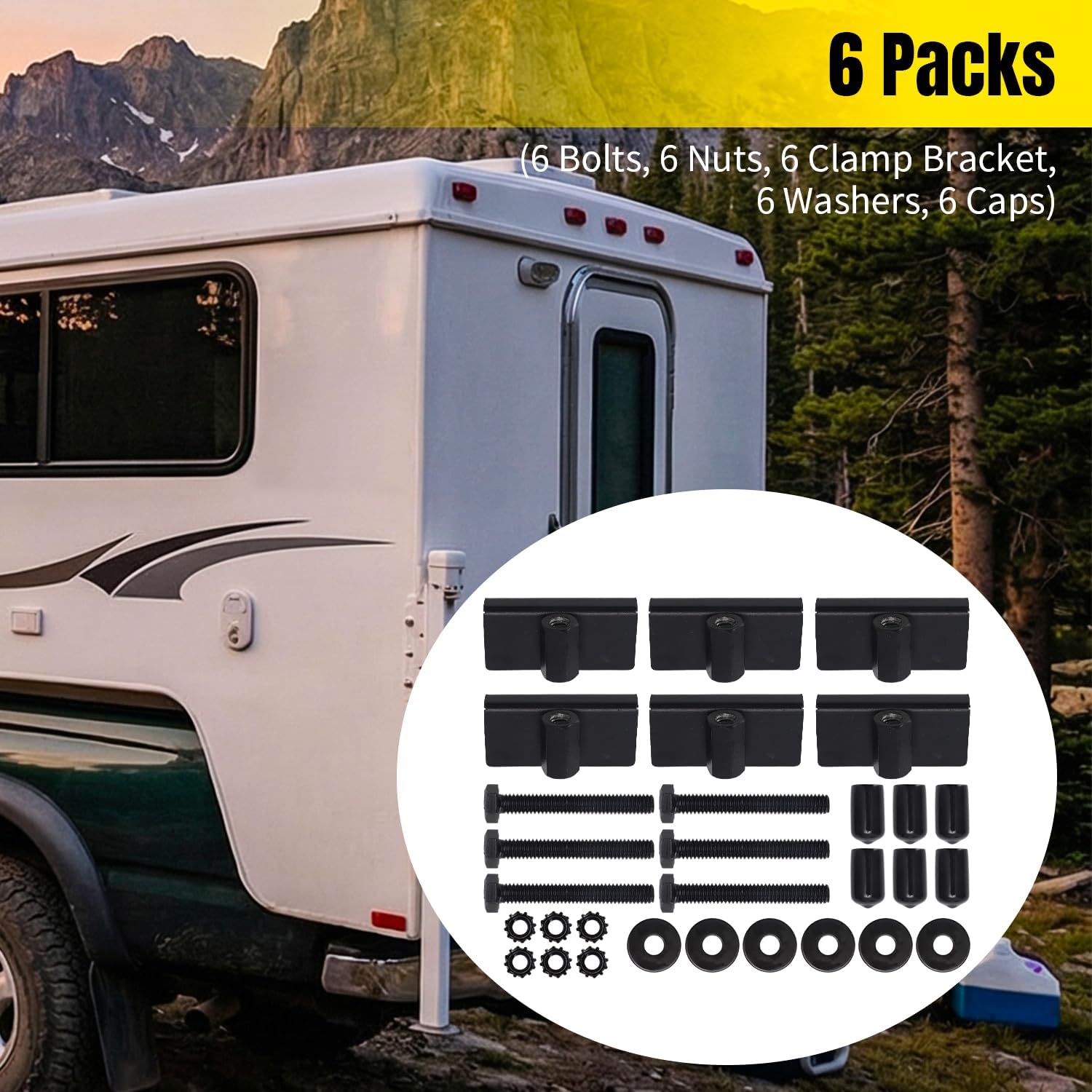 Clamp Kit For Snugtop Camper - Replacement Part #715406 - Shell Parts For Snugtop Campers - Compatible with Snugtop Campers & Toppers - Clamp Kit 6 Packs