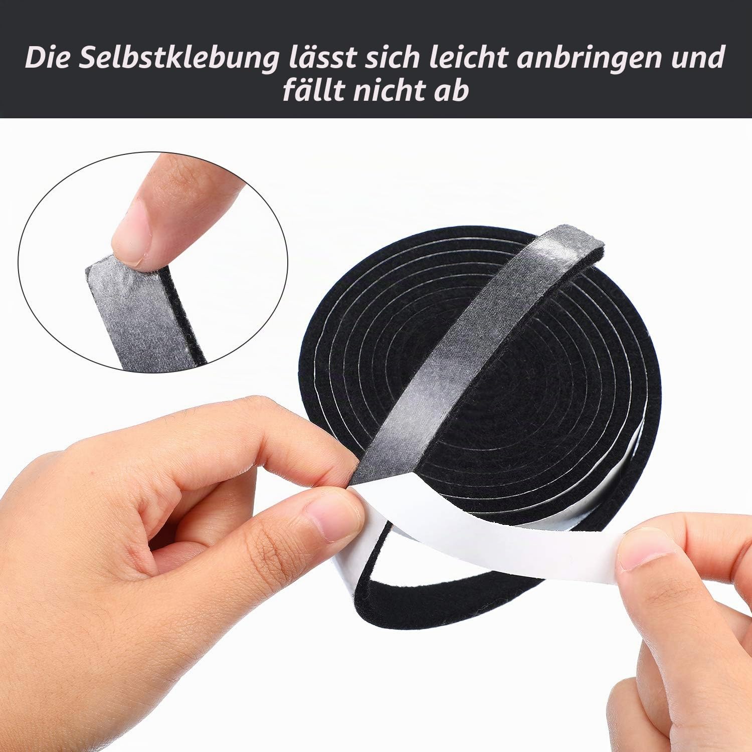 Boao Grilldichtung Schwarzes Smokergrillband Hohe Hitze Grilldichtung Selbstklebende Dichtung, 7,5 Fuß Länge 1/8 Zoll Dicke (2, 0,5 Zoll Breite)