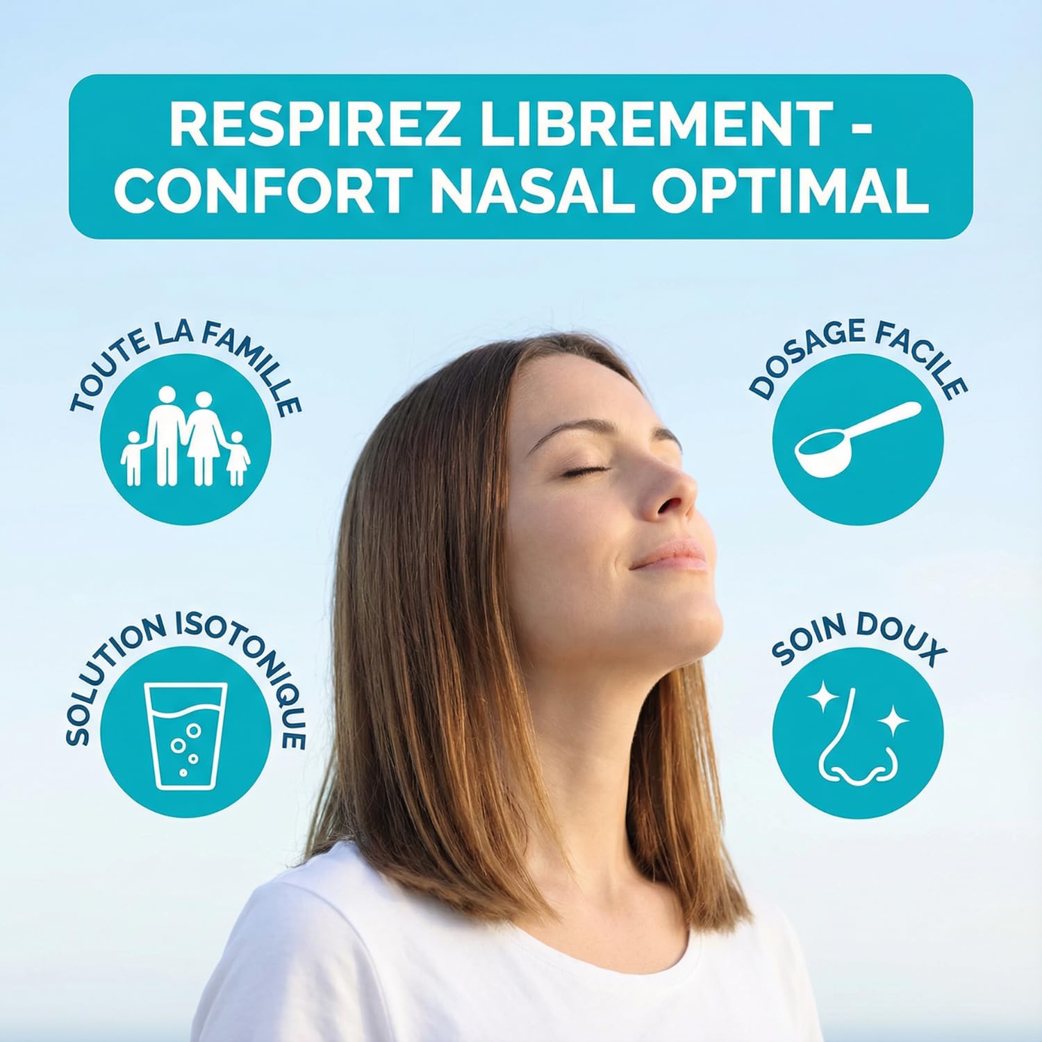 Sel de Rinçage Nasal 380g Format Familial XXL - 152 Doses avec Cuillère Doseuse - Sel Nasal Extra Pur - Solution Saline Isotonique pour Douche Nasale Lavage de Nez Adulte Enfant - Sans Additifs