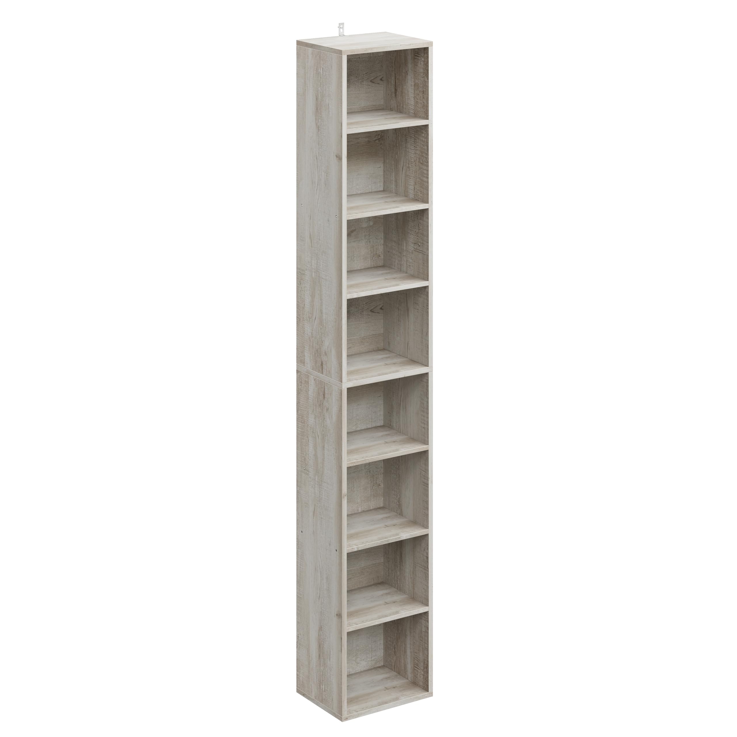 IRONCK Tall Narrow Bookshelf 8 Tiers, Compact Corner Bookcase, Easy to Match for Living Room, Office, Study, Bedroom