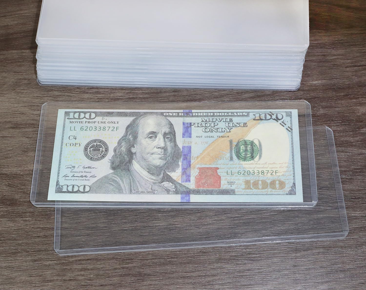 ONLYKXY Clear Plastic Dollar Bill Top-Load Display Protector Holder Sleeve Money Organizer Pockets Currency Album Banknotes Collecting Storage Saving Envelopes Bag Boxes for Card Coin,6.5x2.8in (20) image 3
