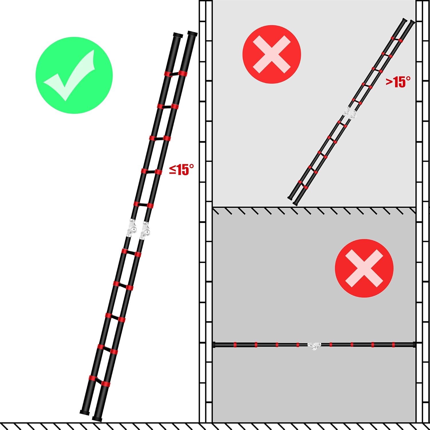 Super Big Clearance! BEETRO 16.5ft Aluminum Telescoping Ladder with Wheels, Easy Carry A Type Portable Telescopic Extension Ladder for Outdoor Working Household Use 330lb Capacity More Durable and Safer with Balance Rod