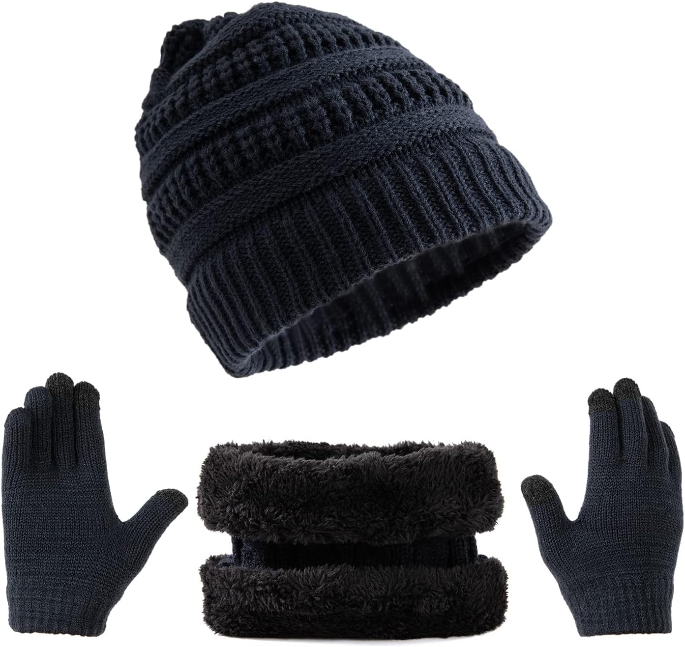 Bonnet écharpe Gants Ensemble Bonnet Écharpe Gants Baynetin Enfant 3PCS - Tricoté Chaud Pour Hiver, Ski Et Plein Air | Taille 2-8 Ans Tricoté Acrylique Chaud