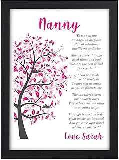 Christmas Birthday Gifts for Her PERSONALISED Xmas Presents Women Keepsake POEM - Birthday Gifts, Mothers Day, Thank you Gifts - Perfect for Mum Mam Mummy Nanny Nan Nanna Granny Gran Auntie Sister