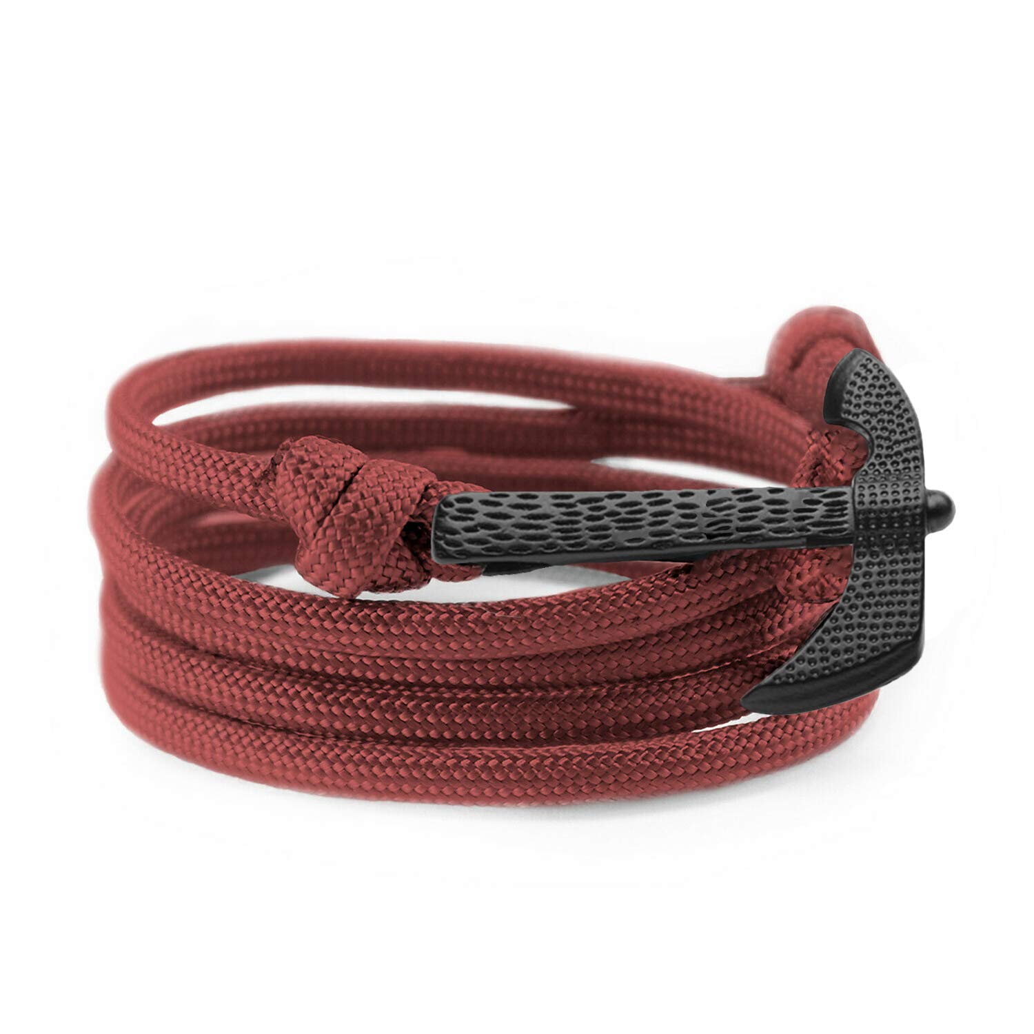 FLEXO Hatchet Anchor Bracelet Nautical Handmade Black Gold Plated Vegan Leather Motivational Sailor Stainless Steel Dorsal Wrist Wrap for Men and