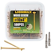 Vista 54 de LIONMAX Tornillos de cubierta de 4 pulgadas, tornillos para madera #10 x 4, 50 unidades, resistentes a la corrosión, revestimiento epoxi exterior