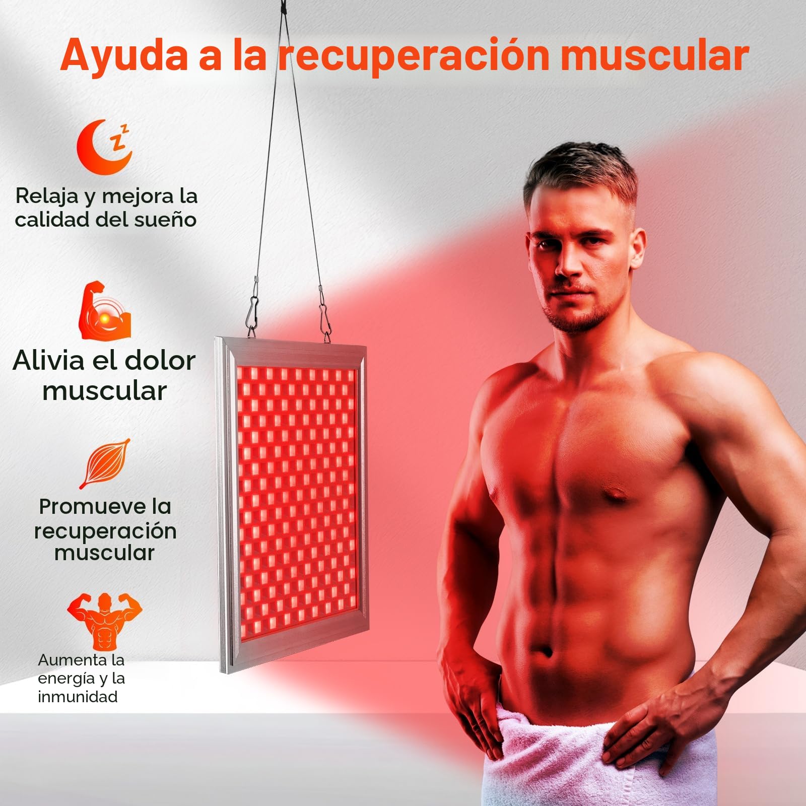 Lampara Luz Roja, Relassy Lampara Infrarrojos 660nm 850nm, 5 Niveles Panel Luz Roja Facial, 289 LEDs con Gafas, para Rejuvenecimiento Piel, Musculatura y Articulaciones, Aluminio, No Produce Calor