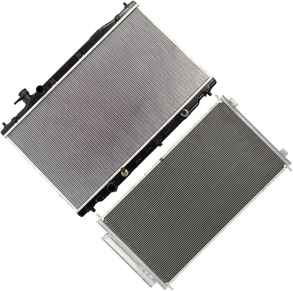SCITOO 3599 Condenser and 13031 Radiator Fit 2007-2009 for Honda for CR-V 2.4L