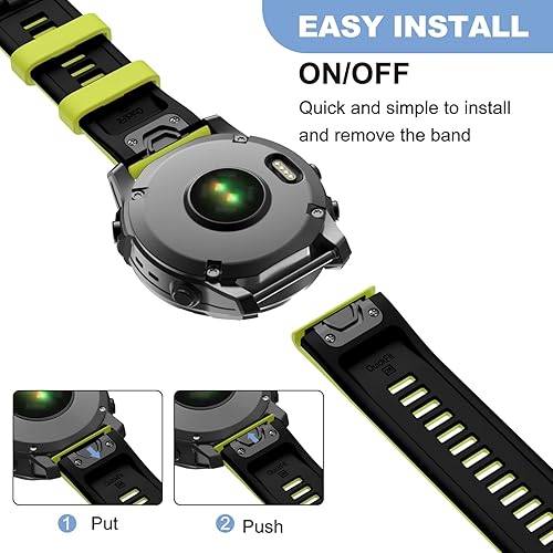 Vista 27 de OVERSTEP Correas de ajuste rápido compatibles con Fenix 5X Watch Band, correa de silicona suave de 1.024 in para Garmin Fenix 5X/Fenix 5X Plus/Fenix