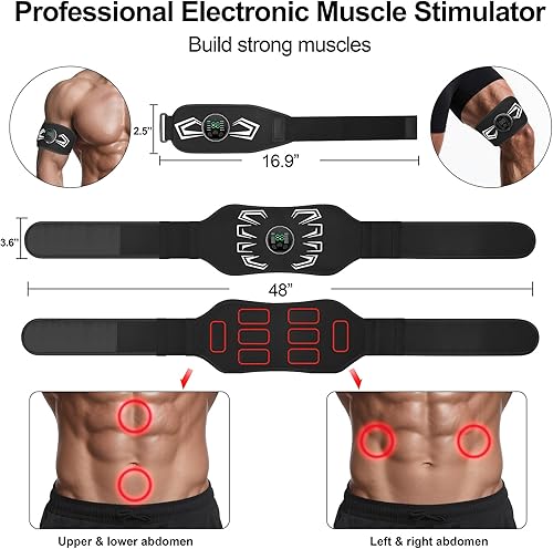 Miniatura 3 de Estimulador muscular electrónico, estimulador de abdominales, tónico muscular portátil para acondicionamiento muscular, equipo de entrenamiento de