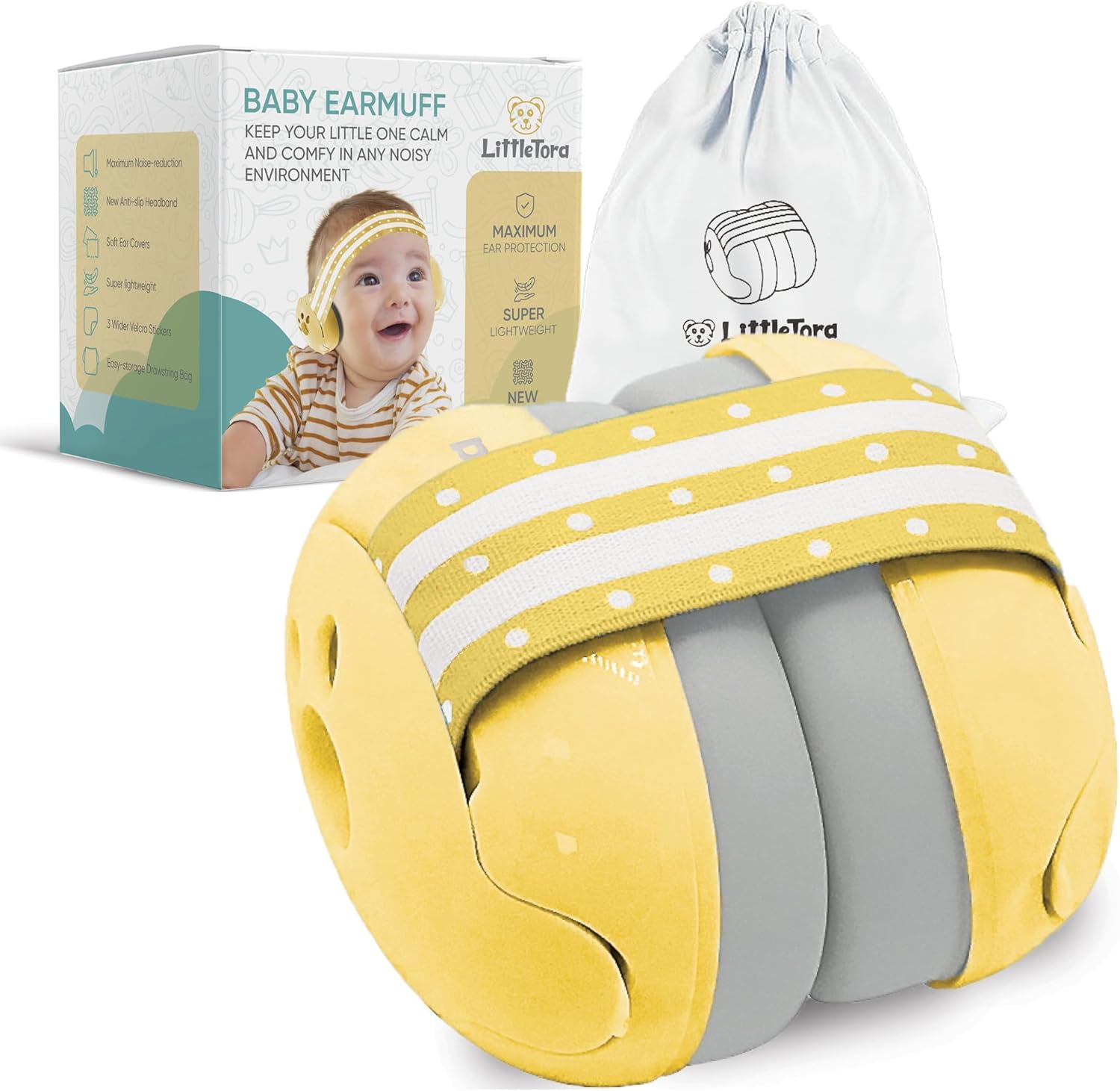 Baby Ear Muff - Noise Canceling Headphone for Infant Hearing Protection - Newborn Airplane Travel Essential