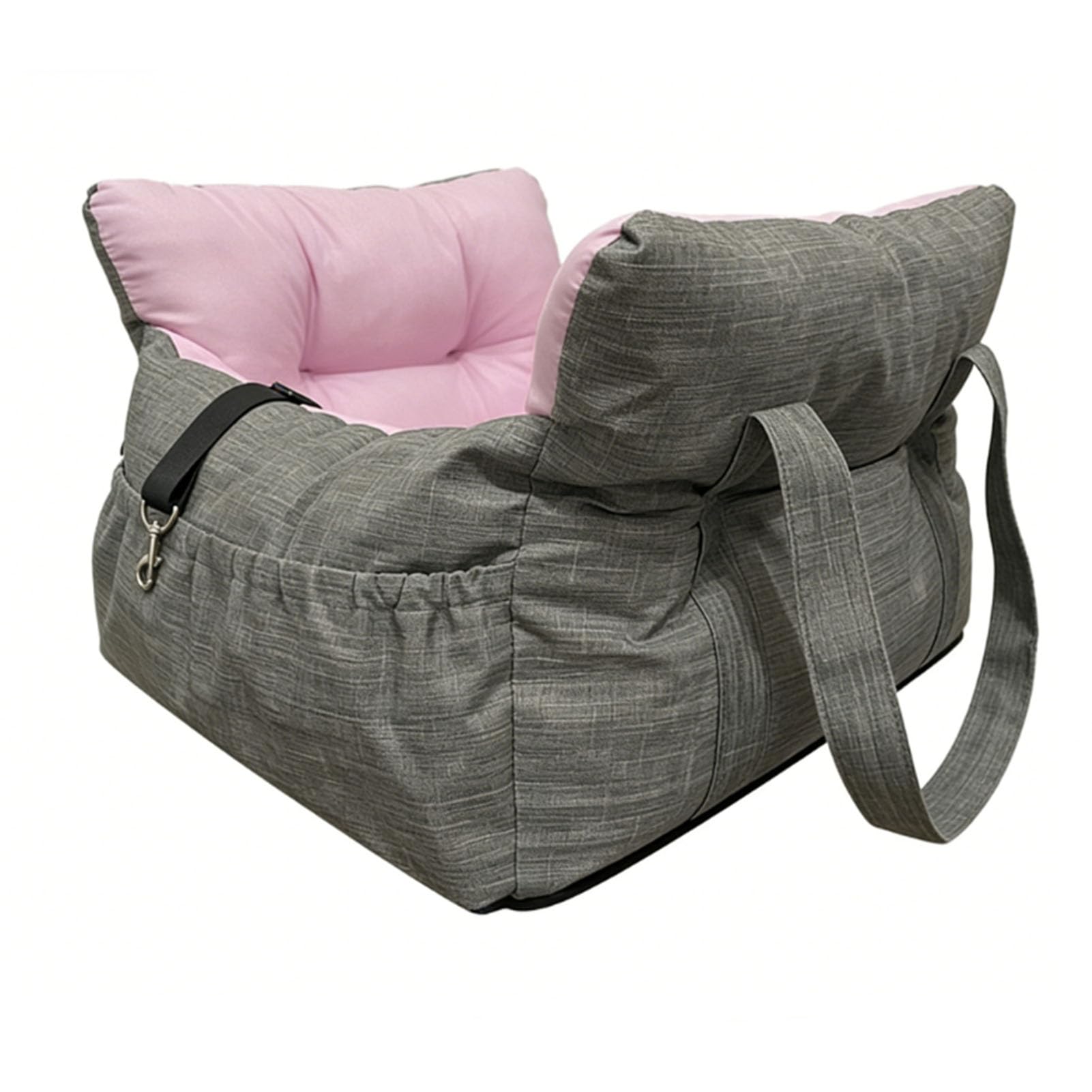 Tnfeeon Asientos Elevados y para Automóvil para Perros Pequeños Medianos de hasta 25 LB Cama de Seguridad para Viajes con Cinturones de Seguridad Bolsillos de Almacenamiento Nido Portátil como (Gris